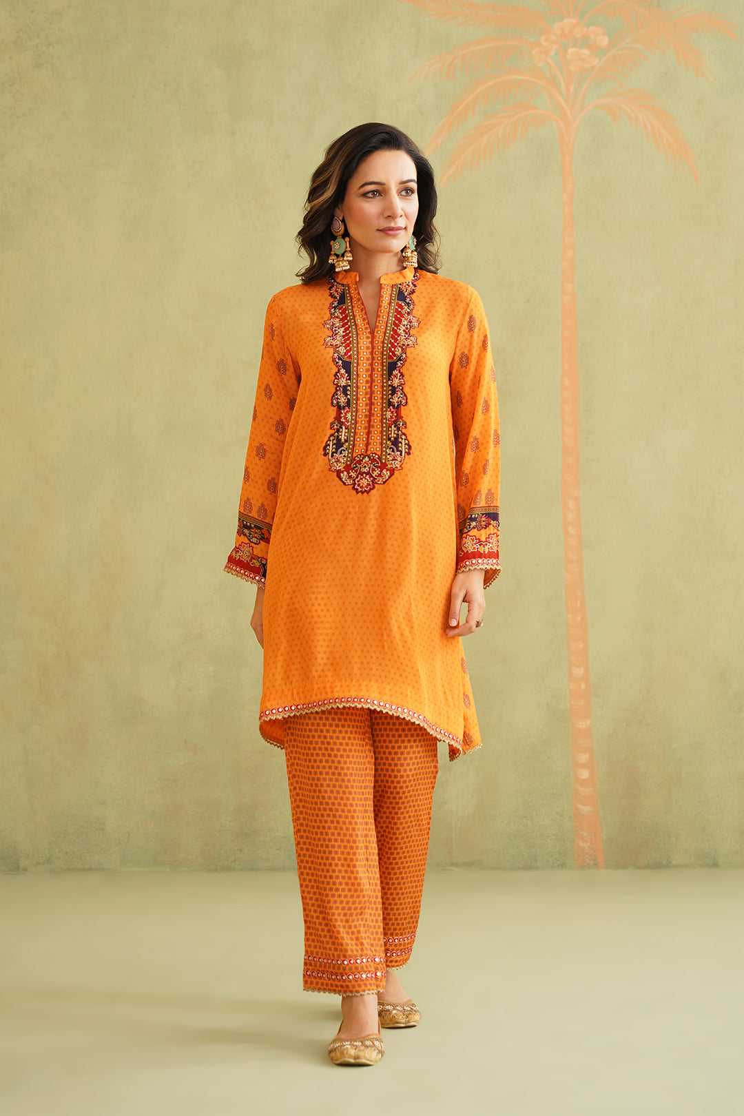 AVNI Hand Embroidered Crepe Matching Set - Neetika Chopra