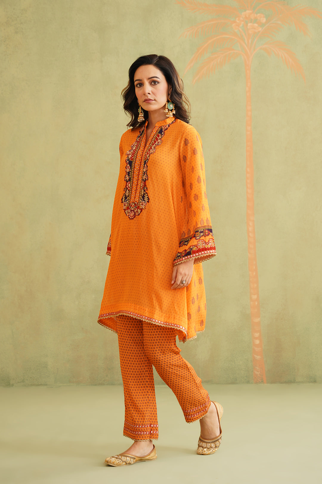 AVNI Hand Embroidered Crepe Matching Set - Neetika Chopra