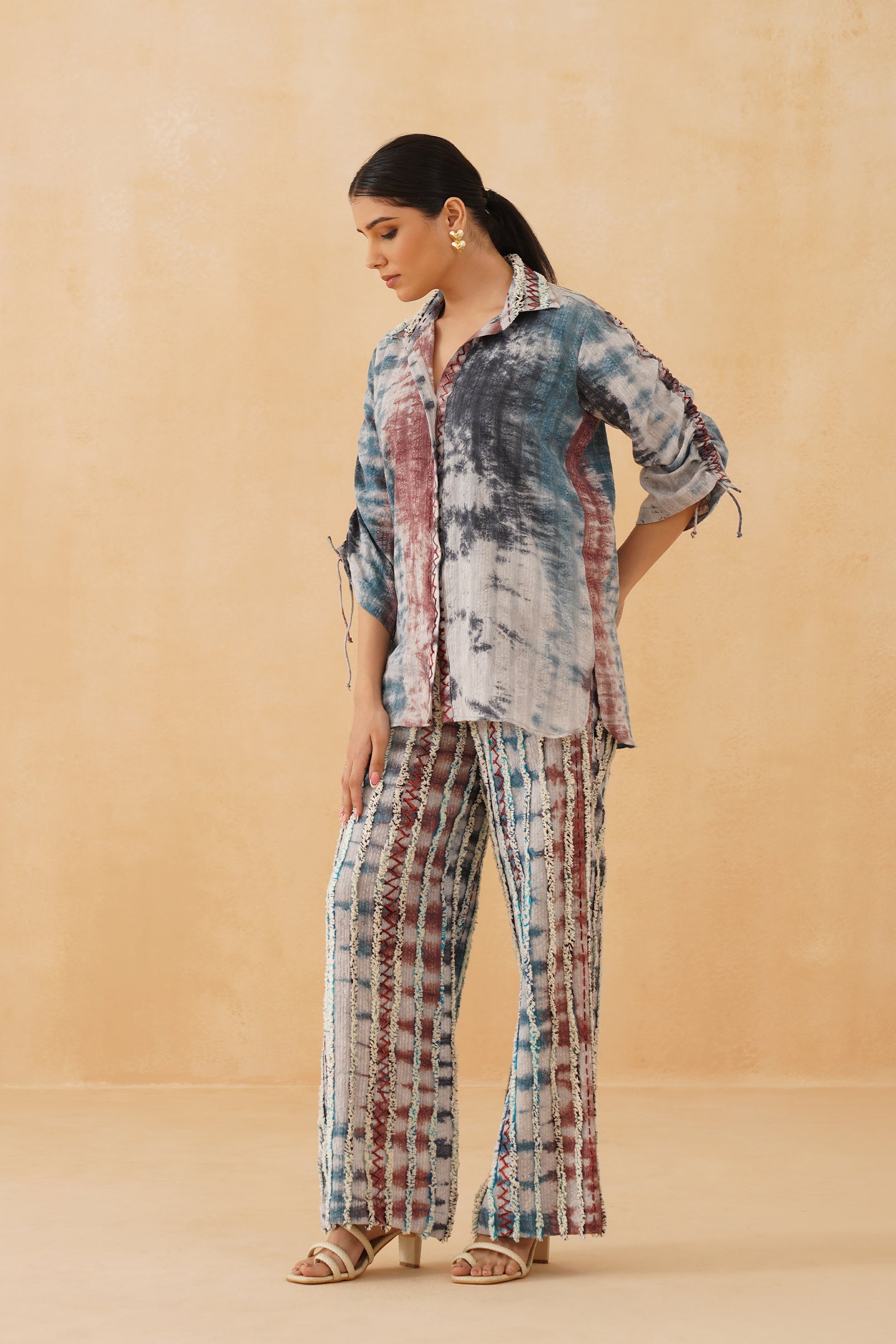 Blue Wave Cotton Embroidered Matching Set - Neetika Chopra