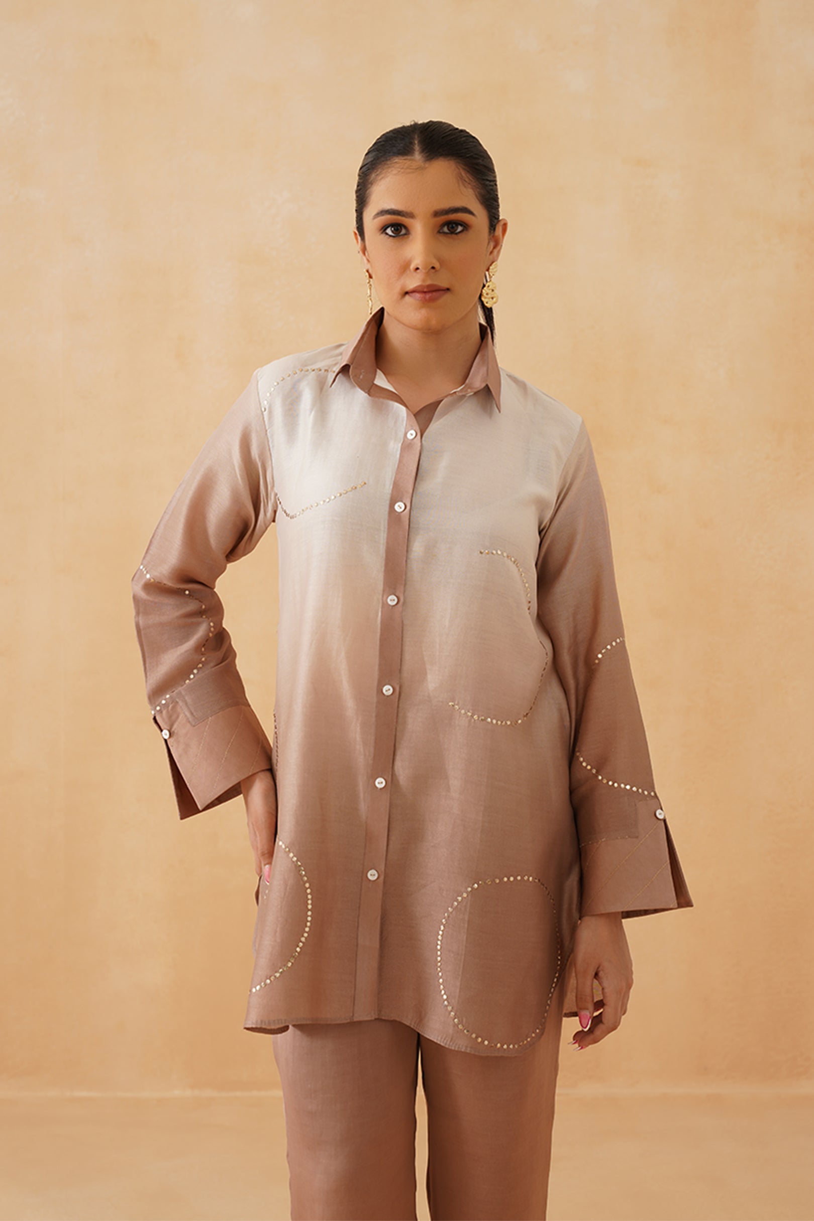 Chandni Satin Mukaish Matching Set - Neetika Chopra