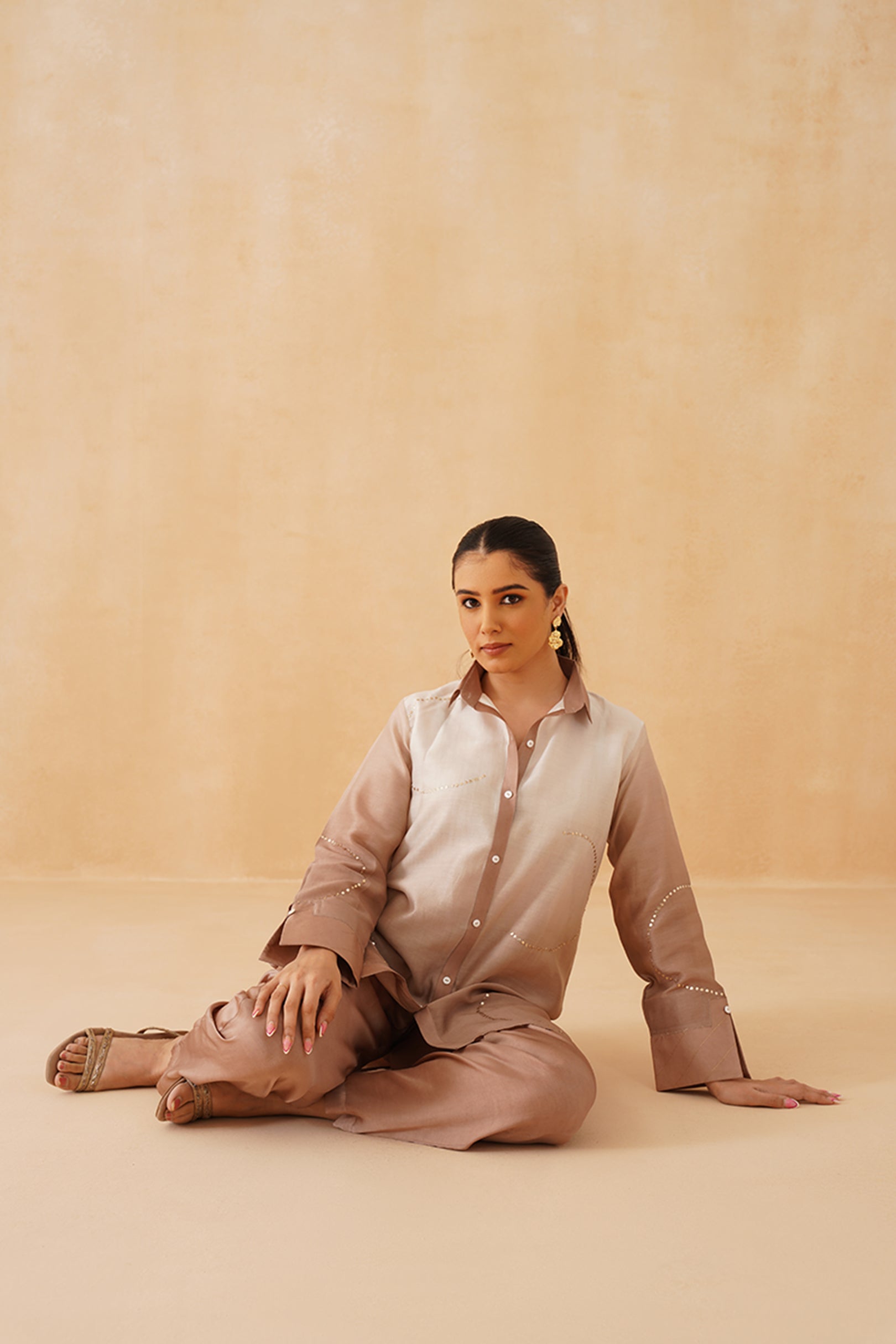Chandni Satin Mukaish Matching Set - Neetika Chopra