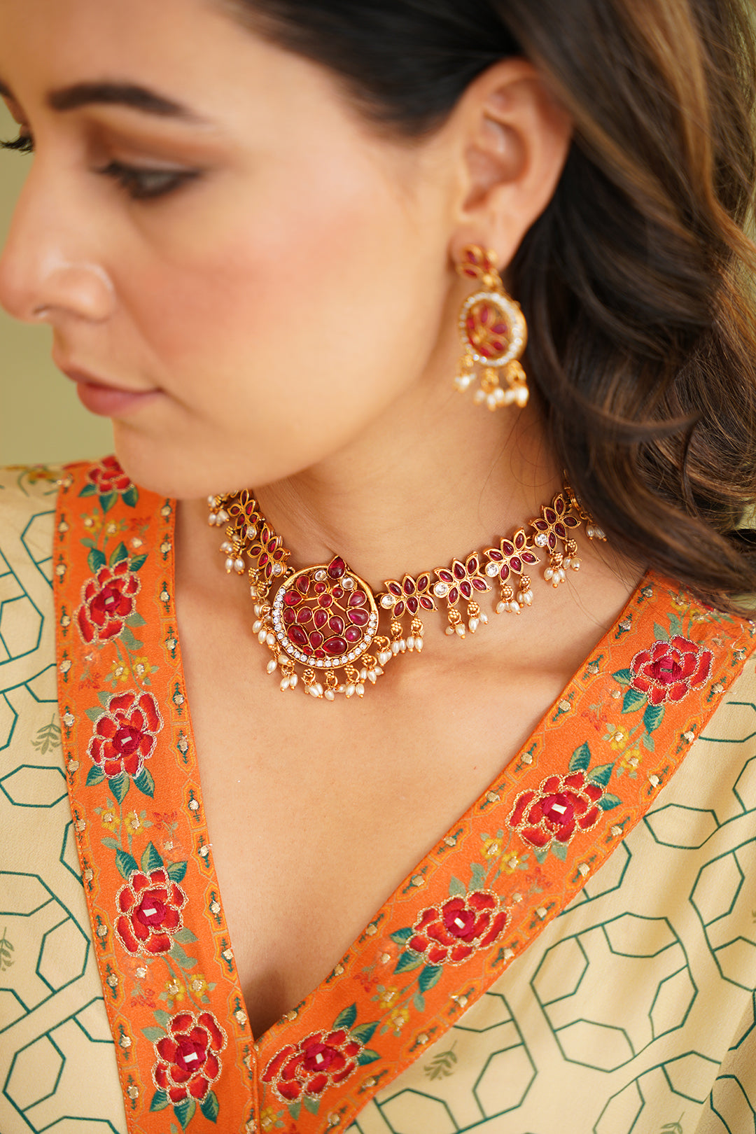 Diti Crepe Kaftaan Set - Neetika Chopra