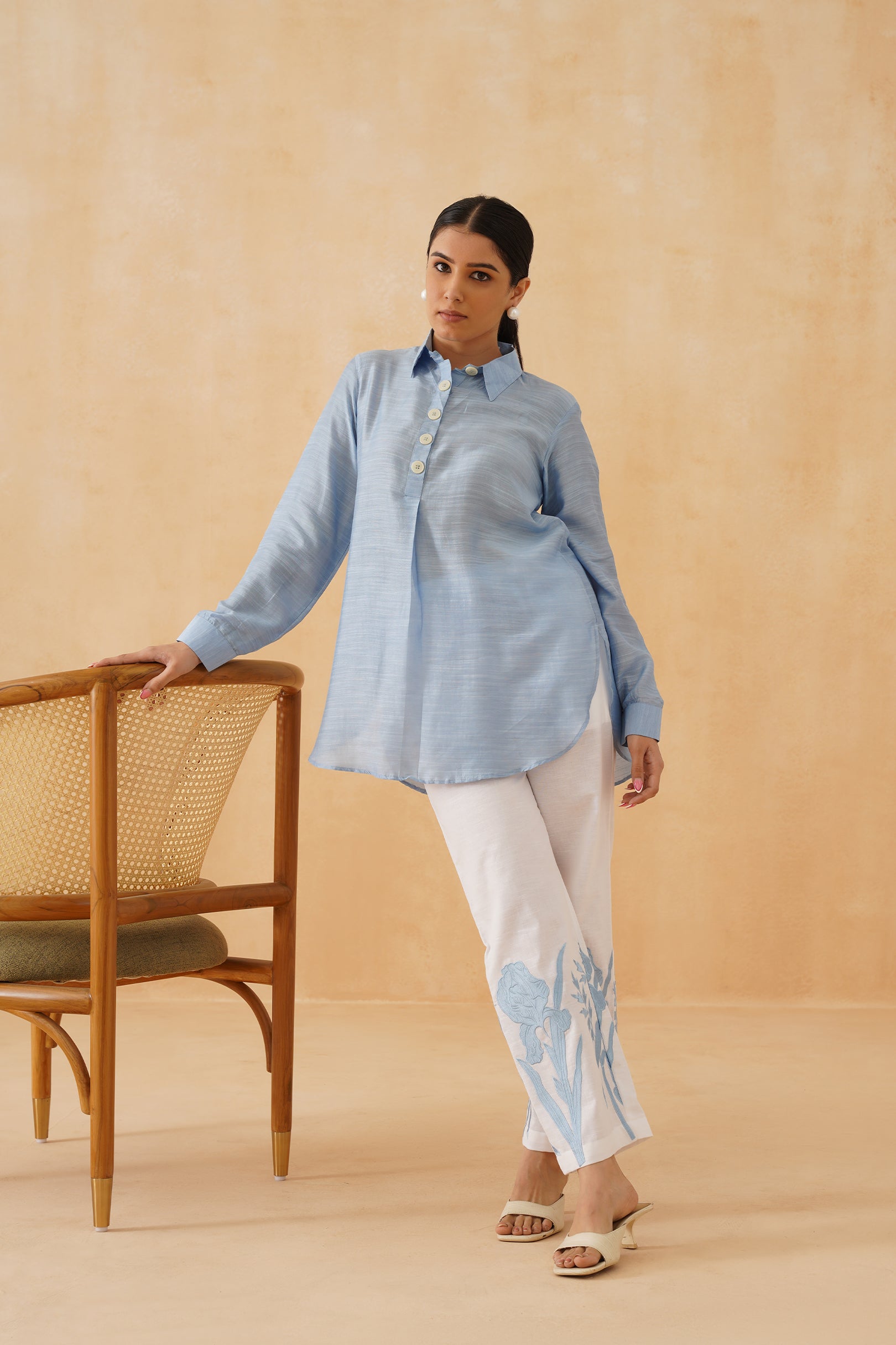 Farozaan Linen Crepe Matching Set - Neetika Chopra