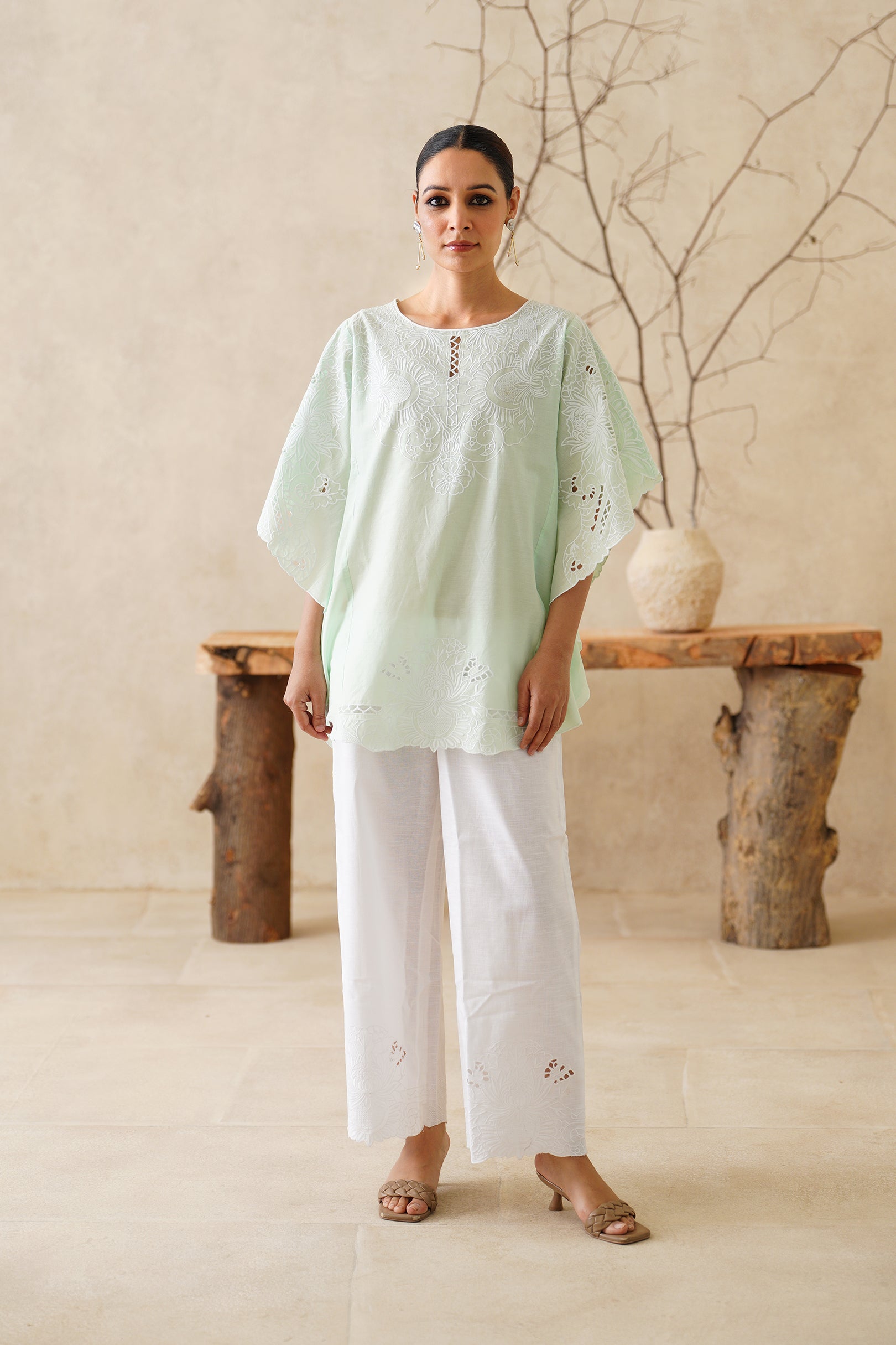 Ghazal Mul Cotton Embroidered Matching Set - Neetika Chopra