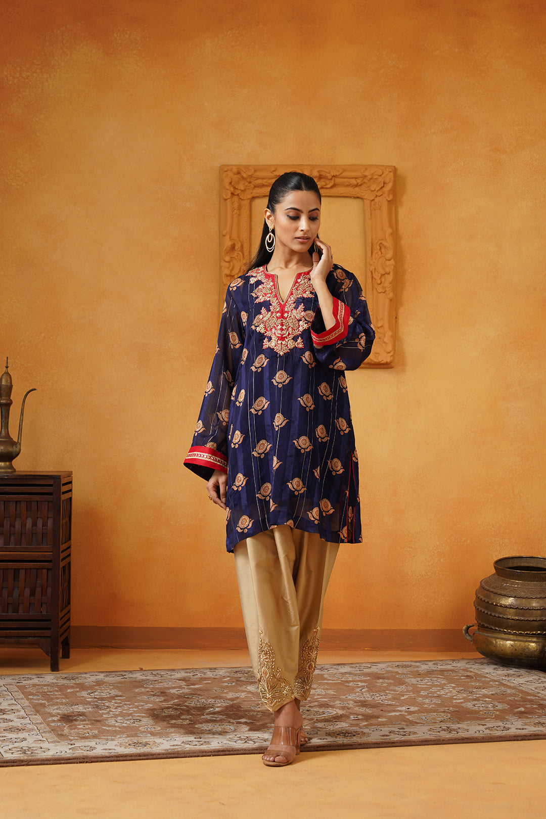 Heena Hand Embroidered Crepe Matching Set - Neetika Chopra
