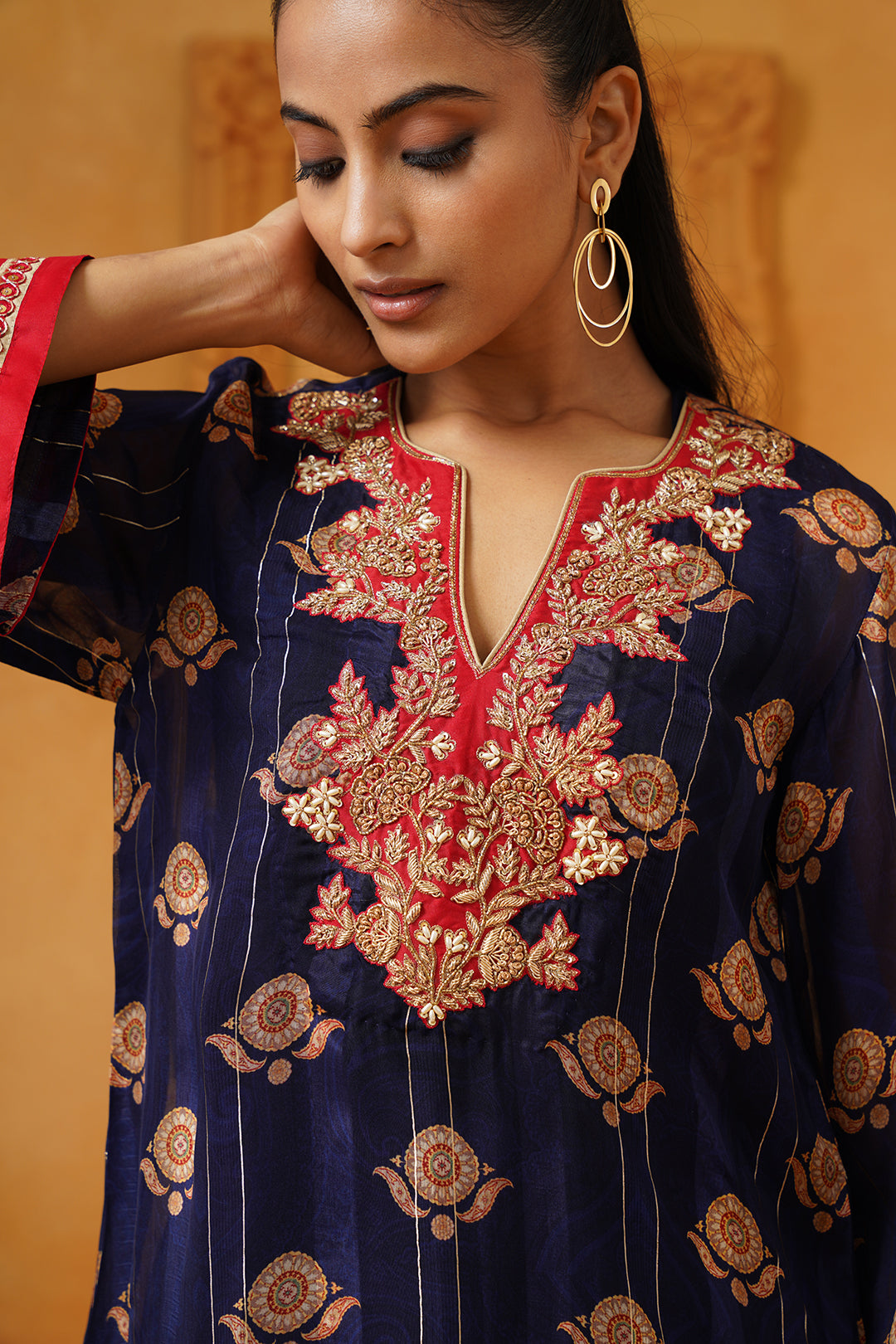 Heena Hand Embroidered Crepe Matching Set - Neetika Chopra