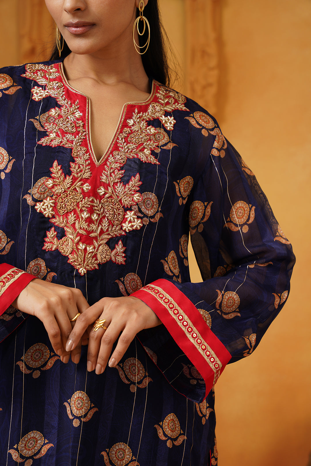 Heena Hand Embroidered Crepe Matching Set - Neetika Chopra