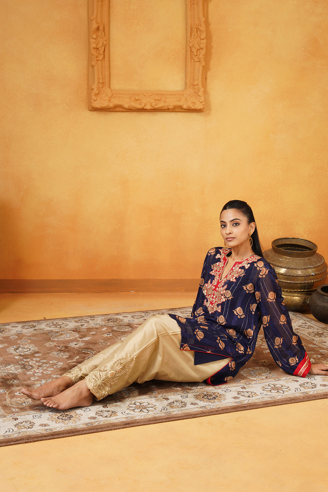 Heena Hand Embroidered Crepe Matching Set - Neetika Chopra
