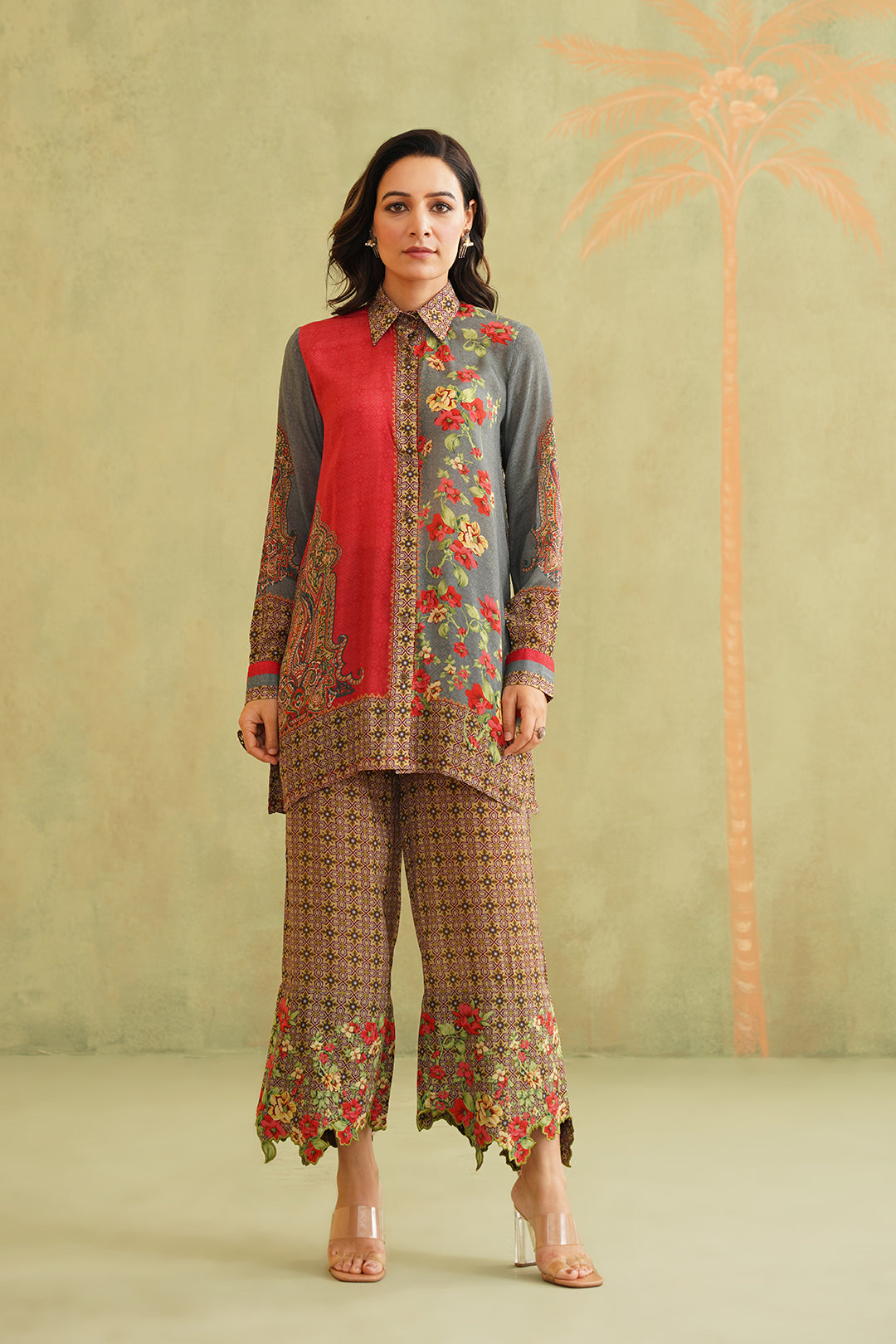 Lalina Printed Crepe Matching Set - Neetika Chopra