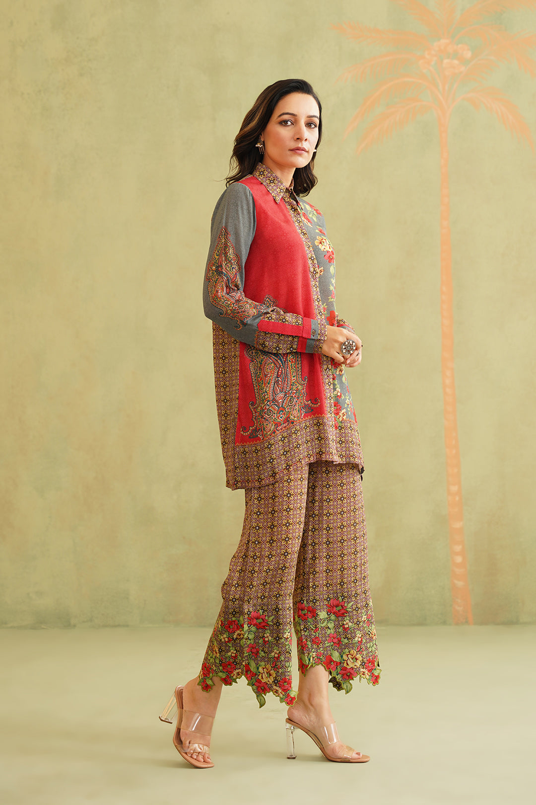 Lalina Printed Crepe Matching Set - Neetika Chopra