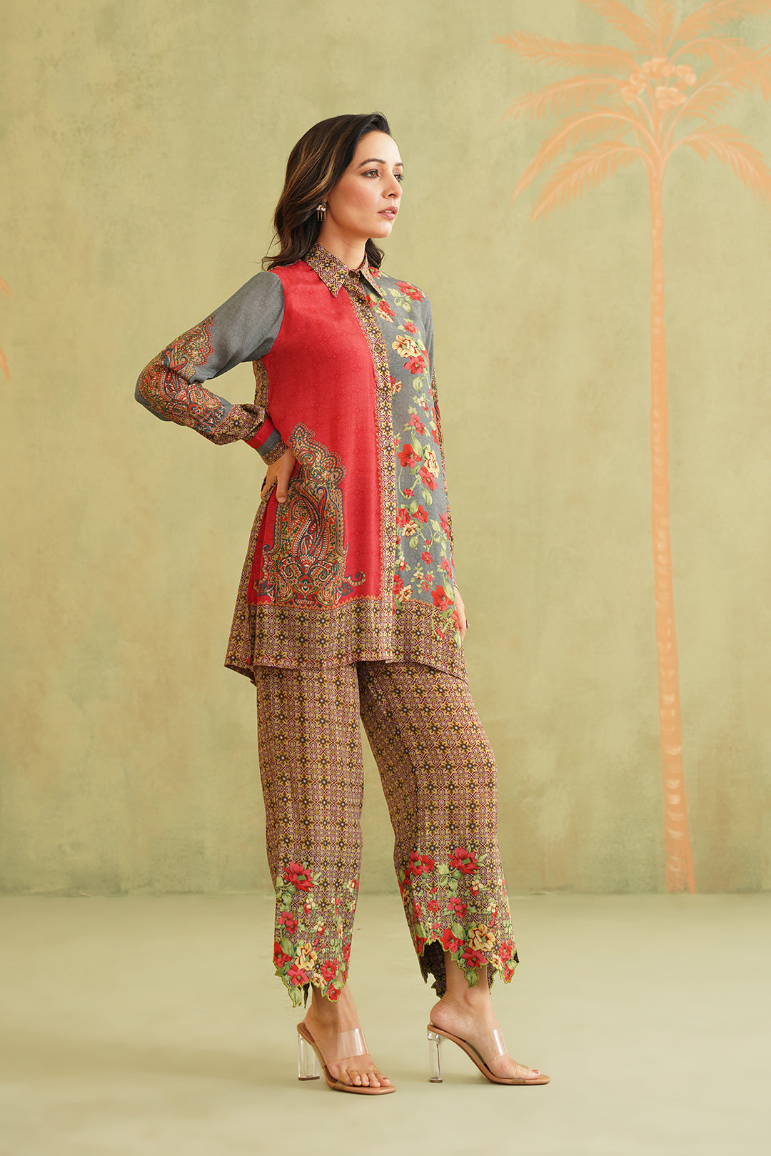 Lalina Printed Crepe Matching Set - Neetika Chopra