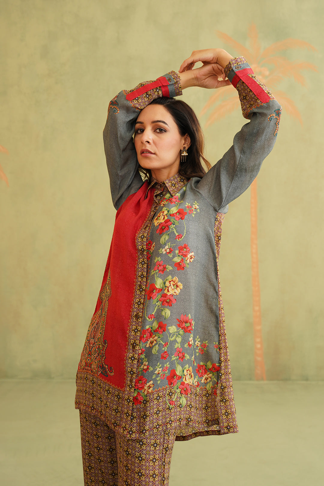 Lalina Printed Crepe Matching Set - Neetika Chopra