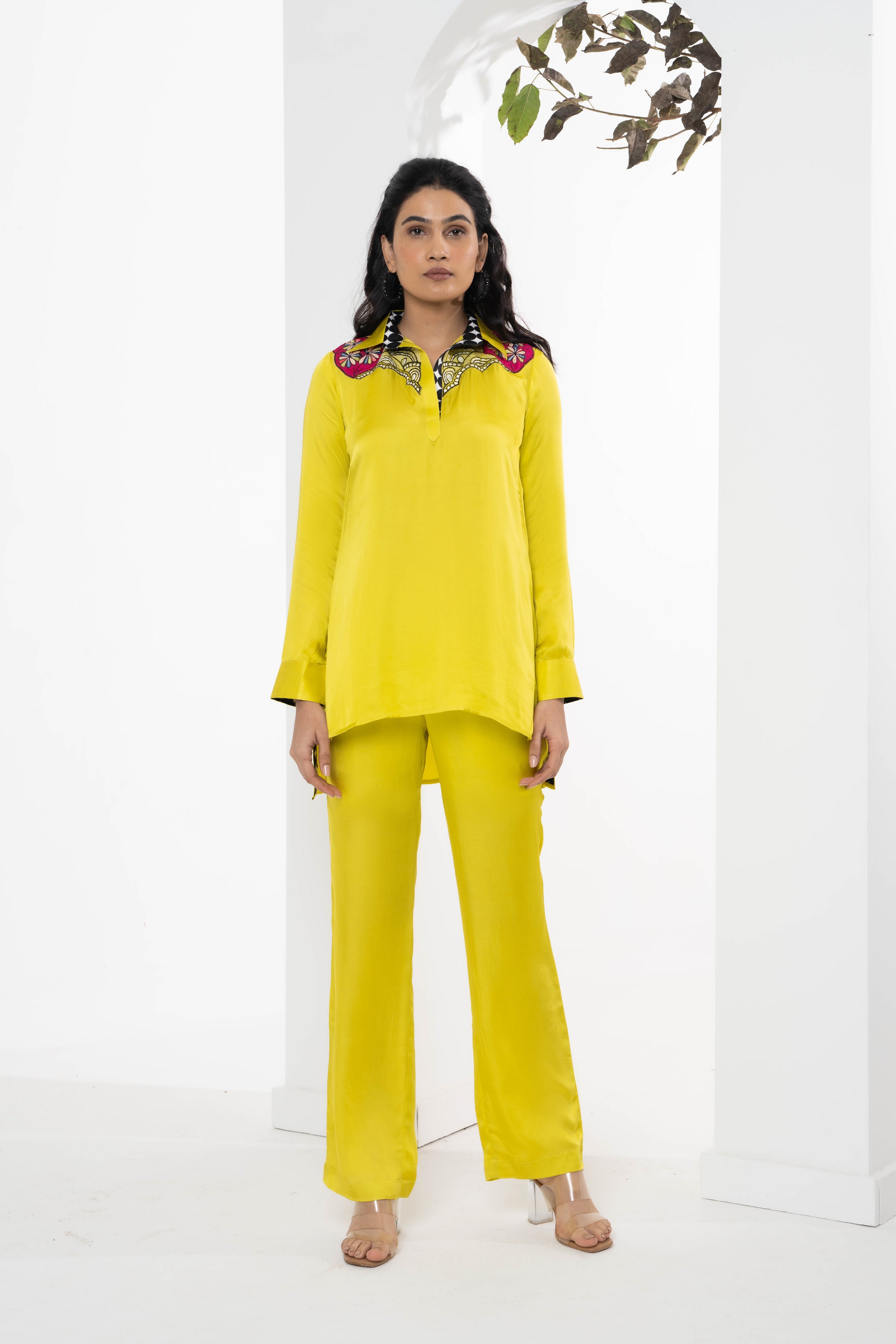 Luna Satin Embroidered Co-ord Set - Neetika Chopra