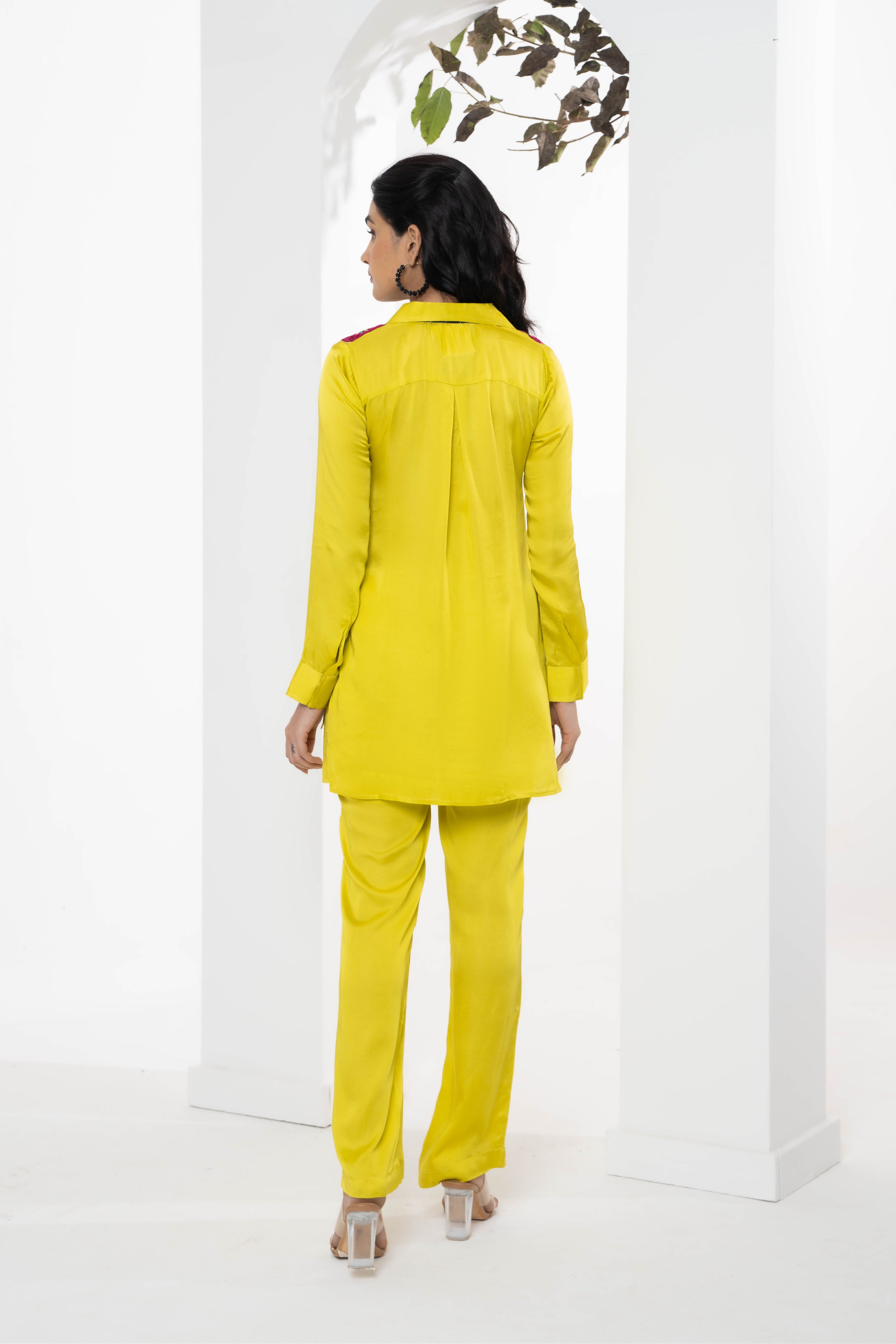 Luna Satin Embroidered Co-ord Set - Neetika Chopra