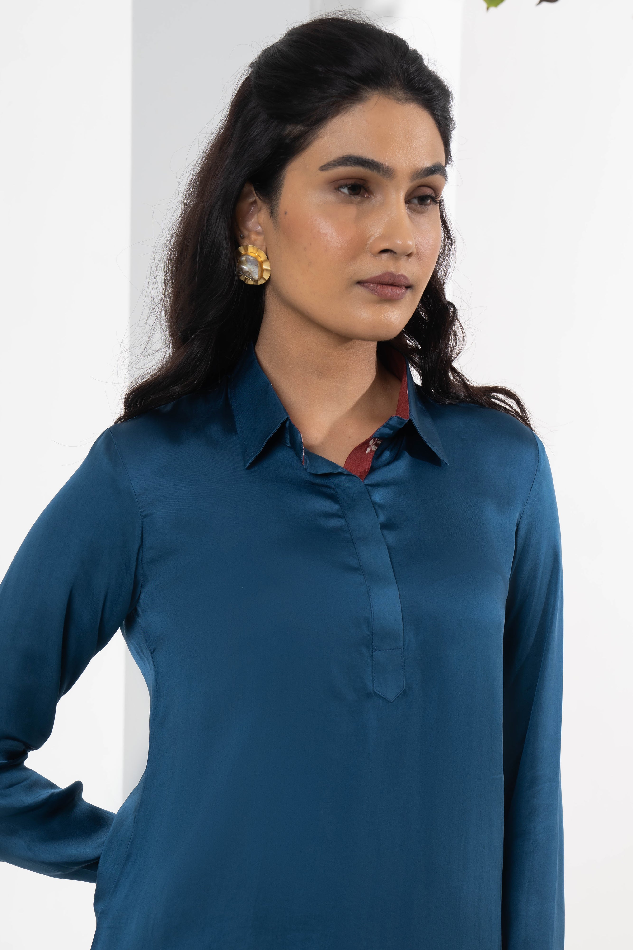 Mira Blue Satin Co-ord Set - Neetika Chopra