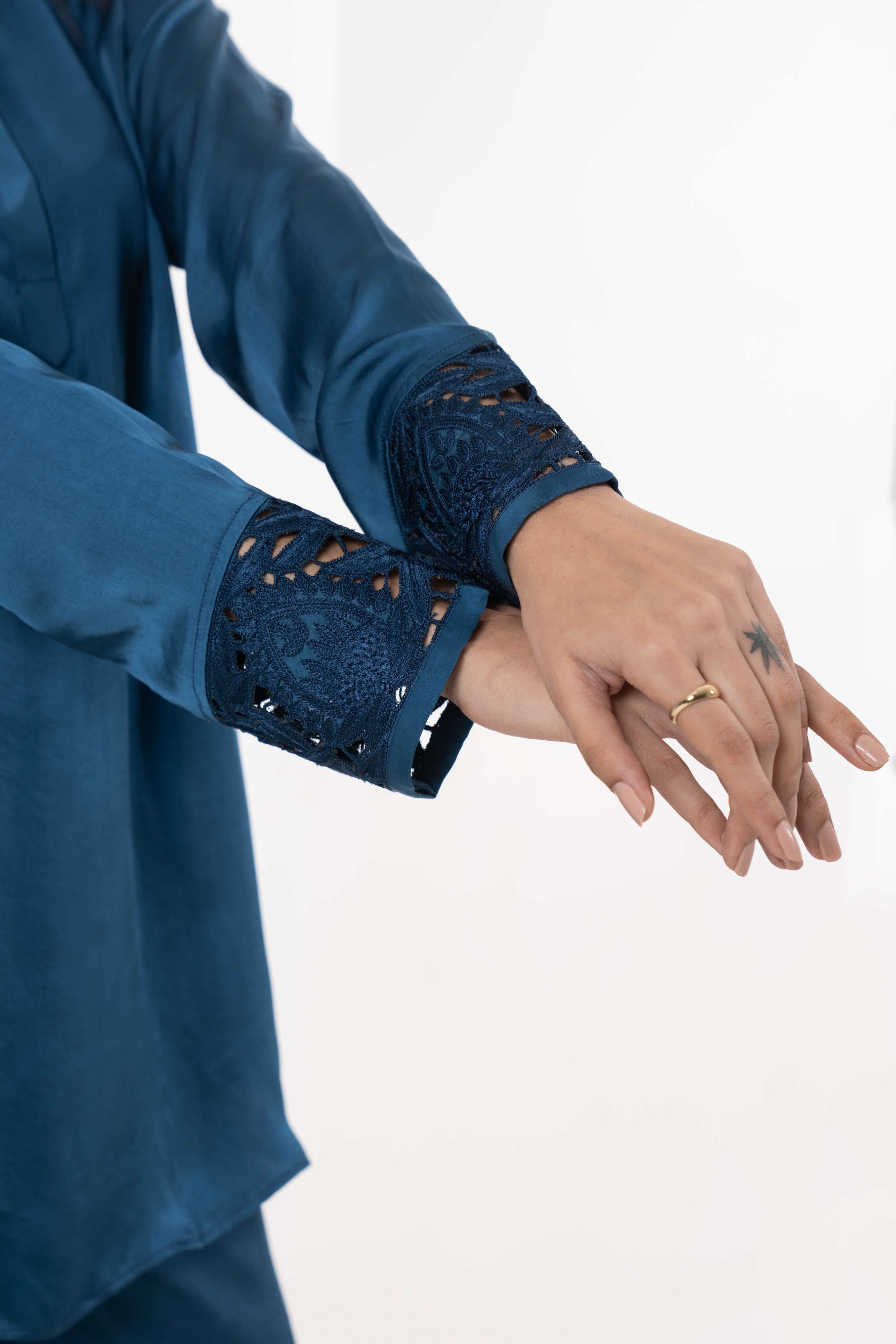 Mira Blue Satin Co-ord Set - Neetika Chopra