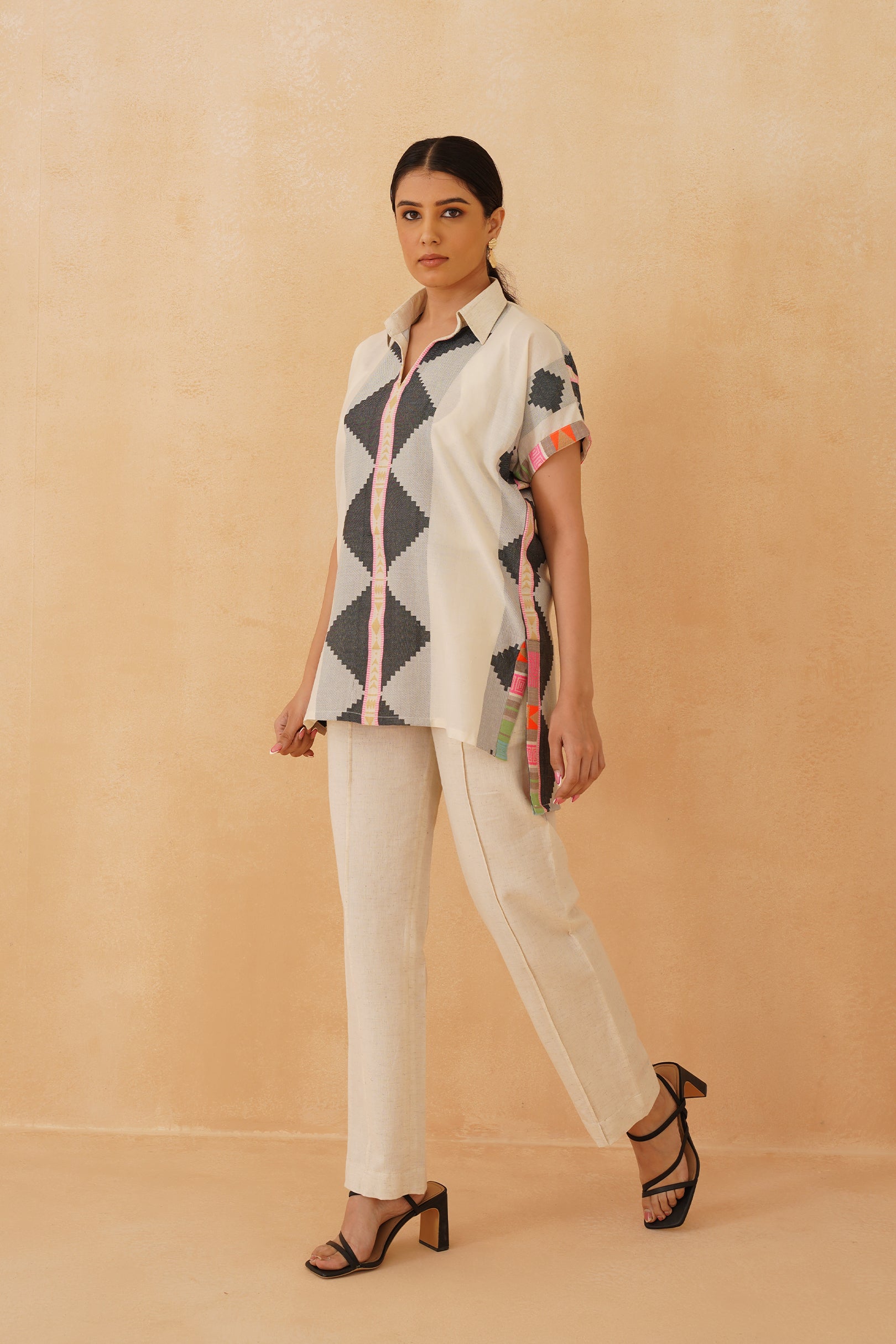 Neon Brick Cotton Matching Set - Neetika Chopra
