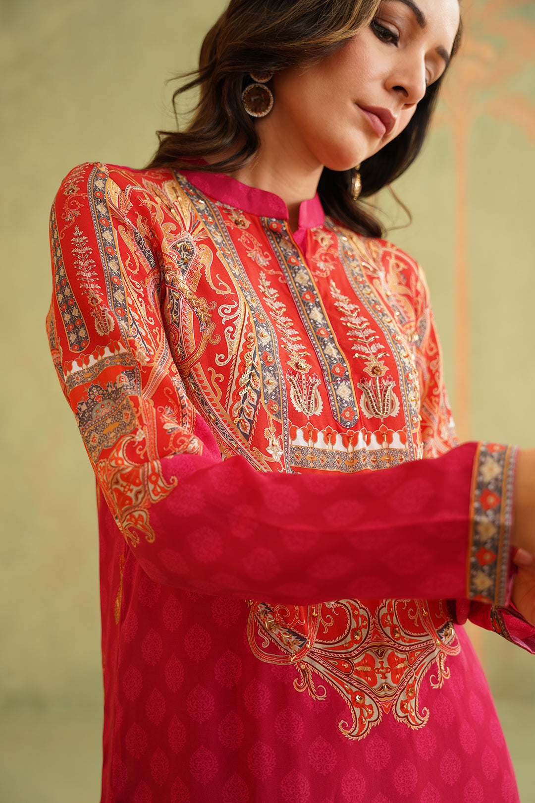 RANG CREPE HAND EMBROIDERED CREPE MATHCING SET - Neetika Chopra