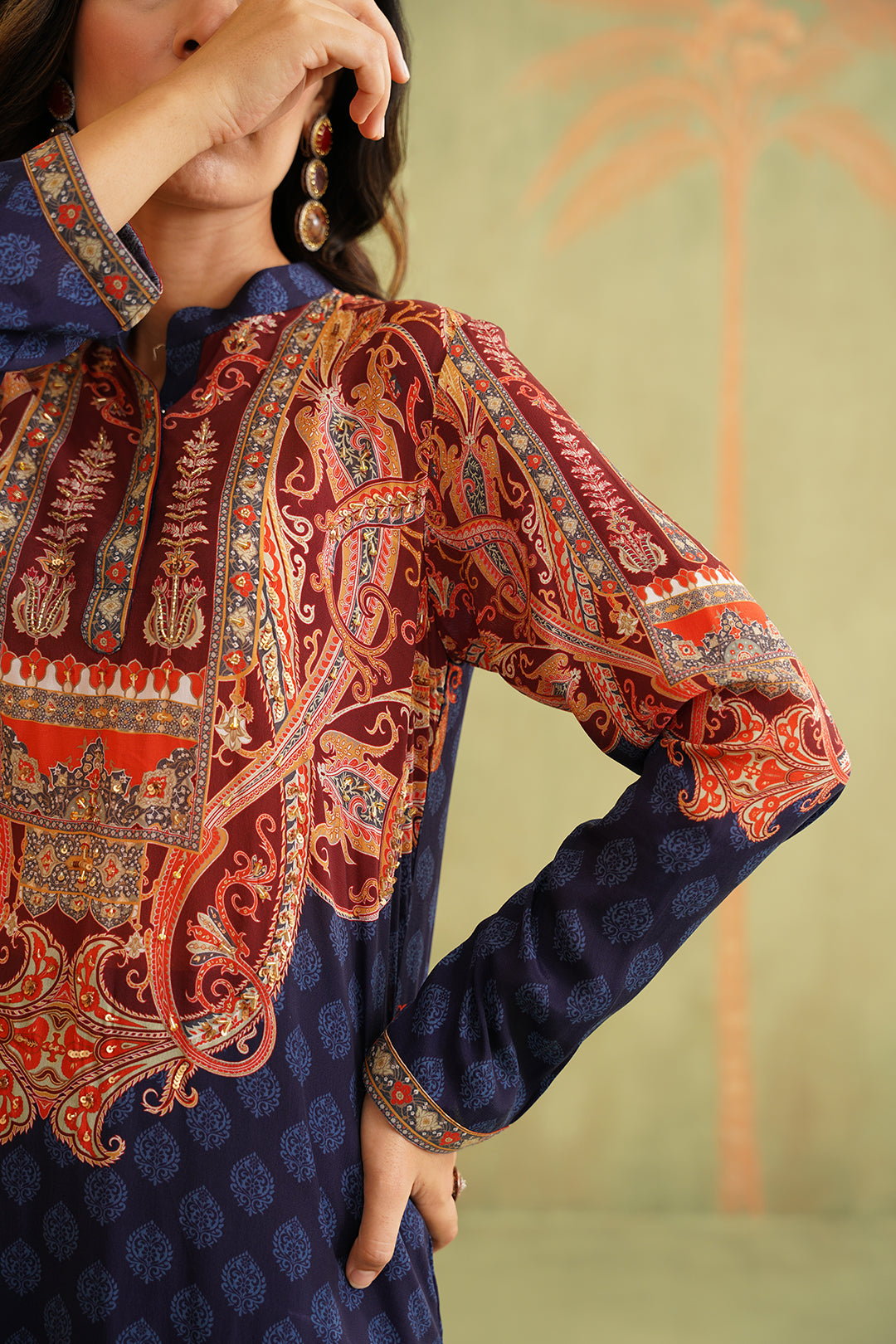 SANA HAND EMBROIDERED CREPE MATCHING SET - Neetika Chopra