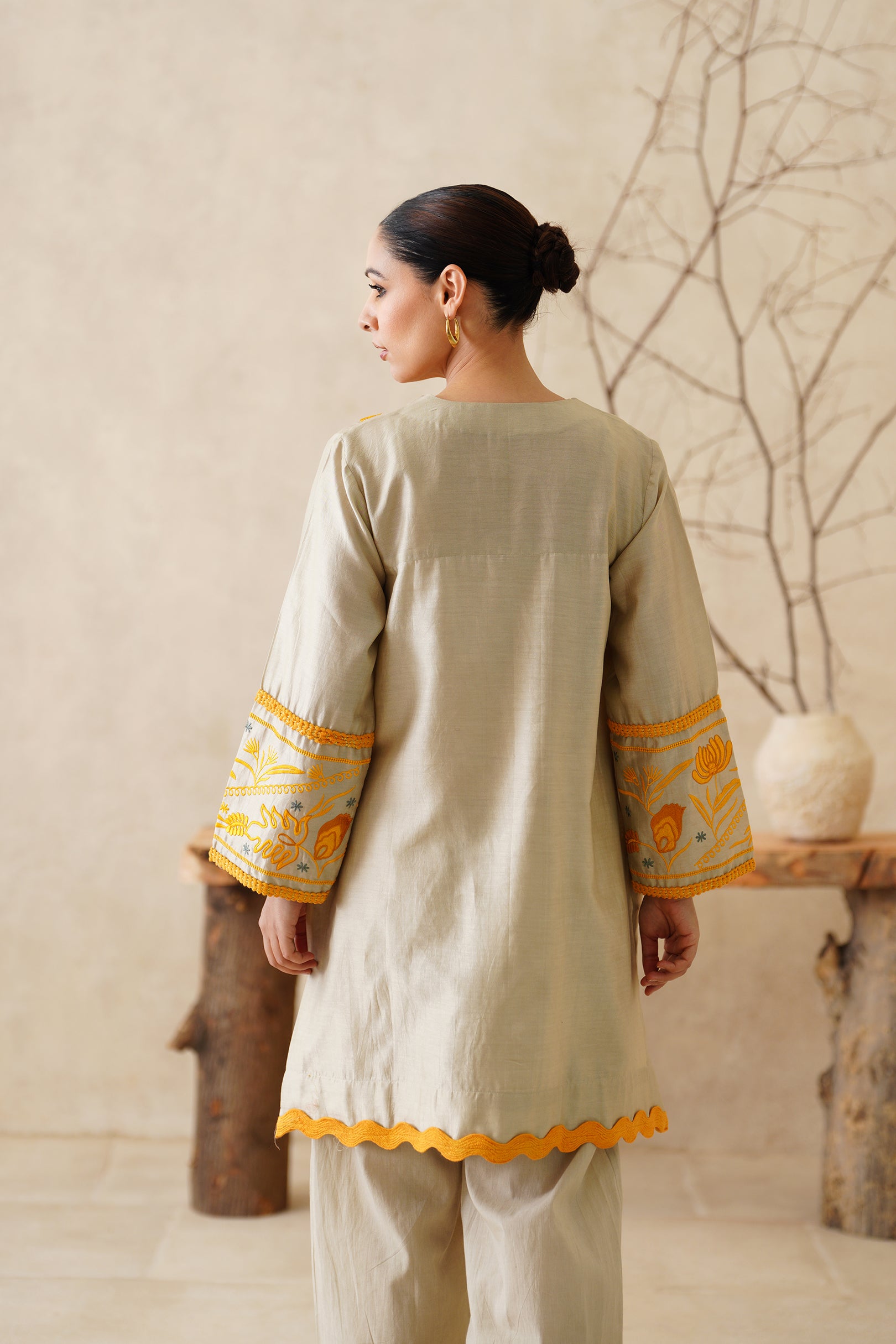 Saphira Pure Chanderi Embroidered Matching Set - Neetika Chopra