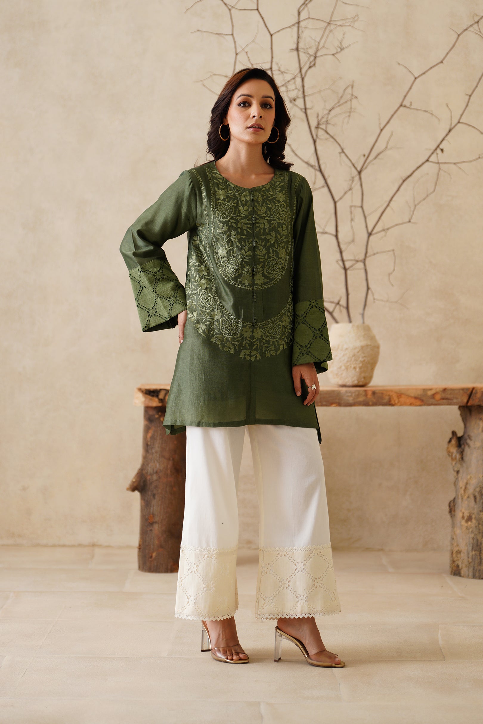 Sehar Pure Chanderi Embroidered Matching Set - Neetika Chopra