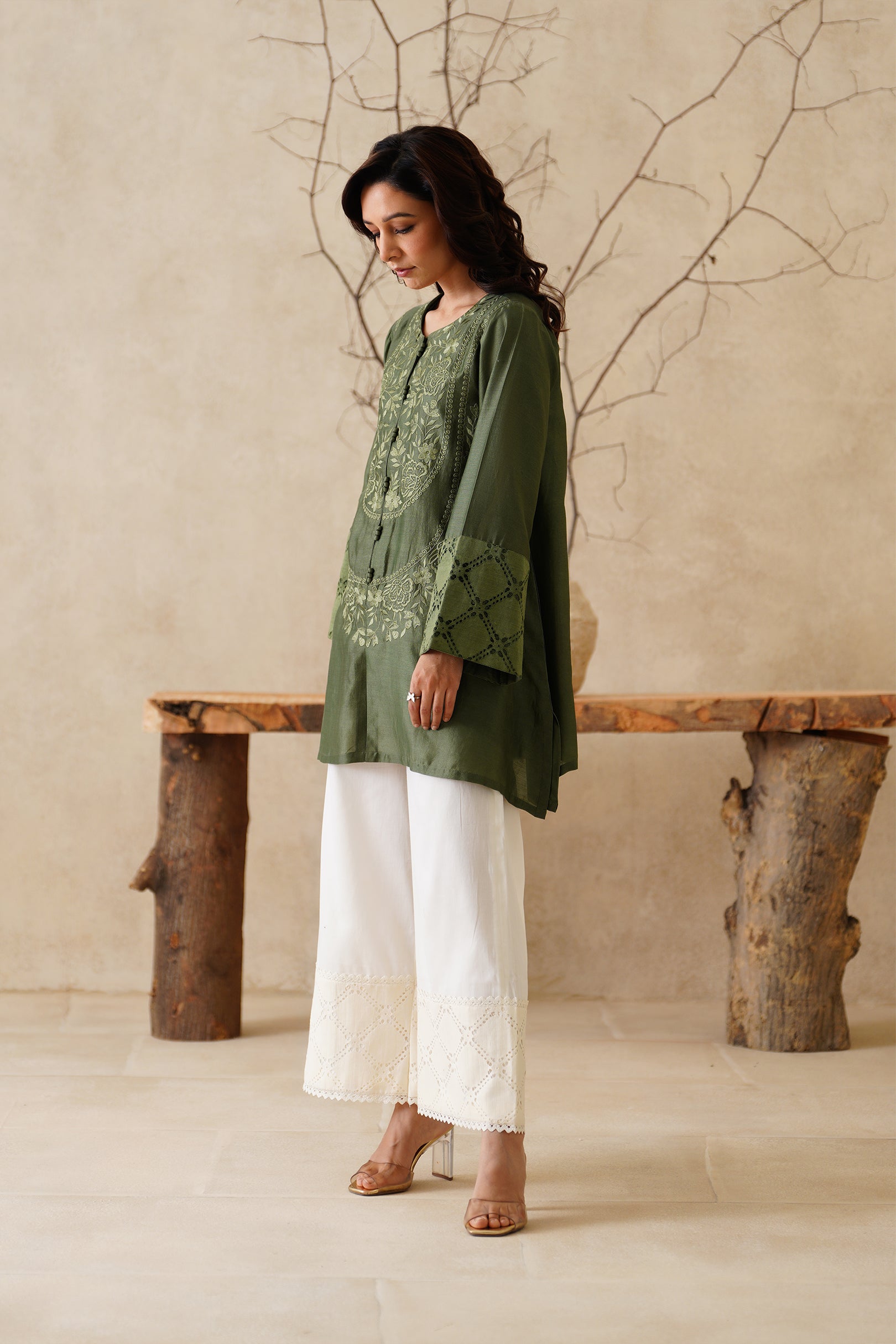 Sehar Pure Chanderi Embroidered Matching Set - Neetika Chopra