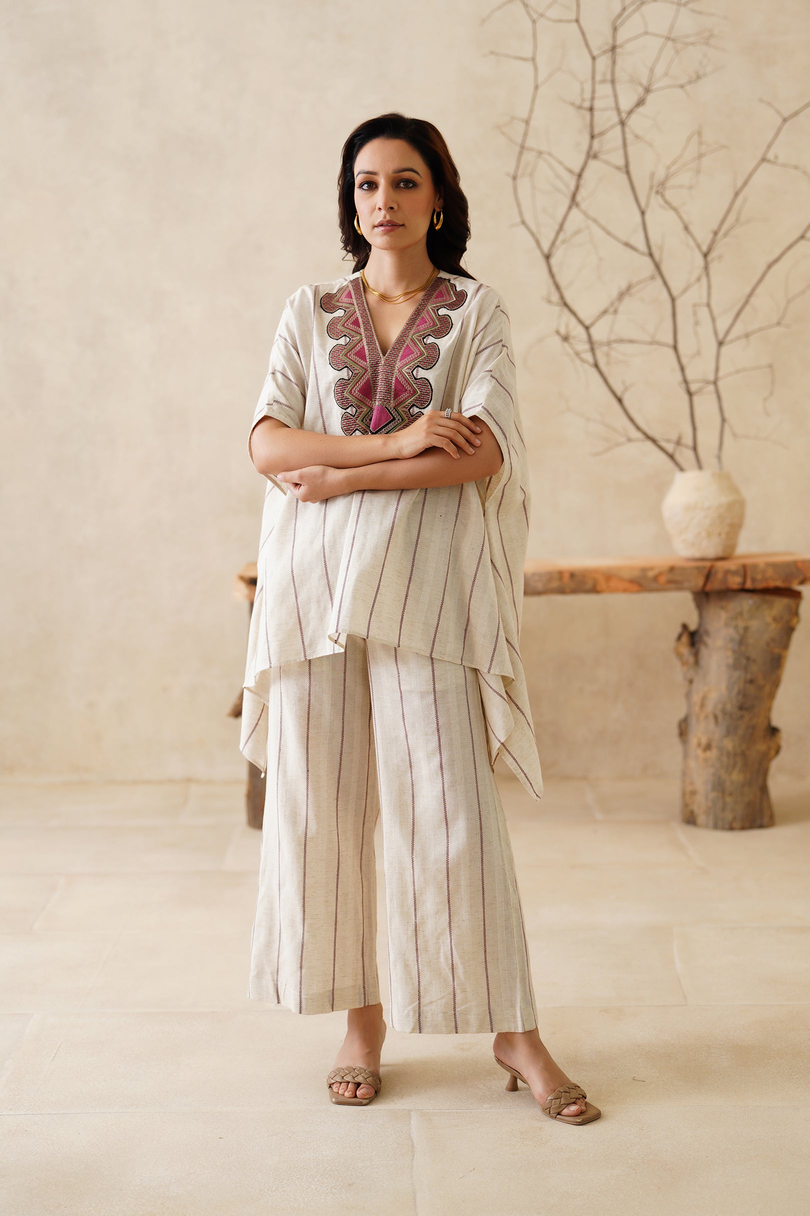 Suhana Cotton Dobby Embroidered Matching Set - Neetika Chopra