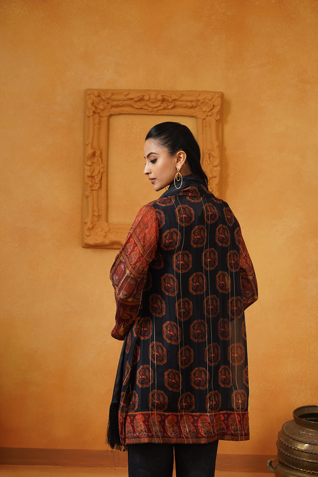 Sureena Crepe Matching Set With Stole - Neetika Chopra
