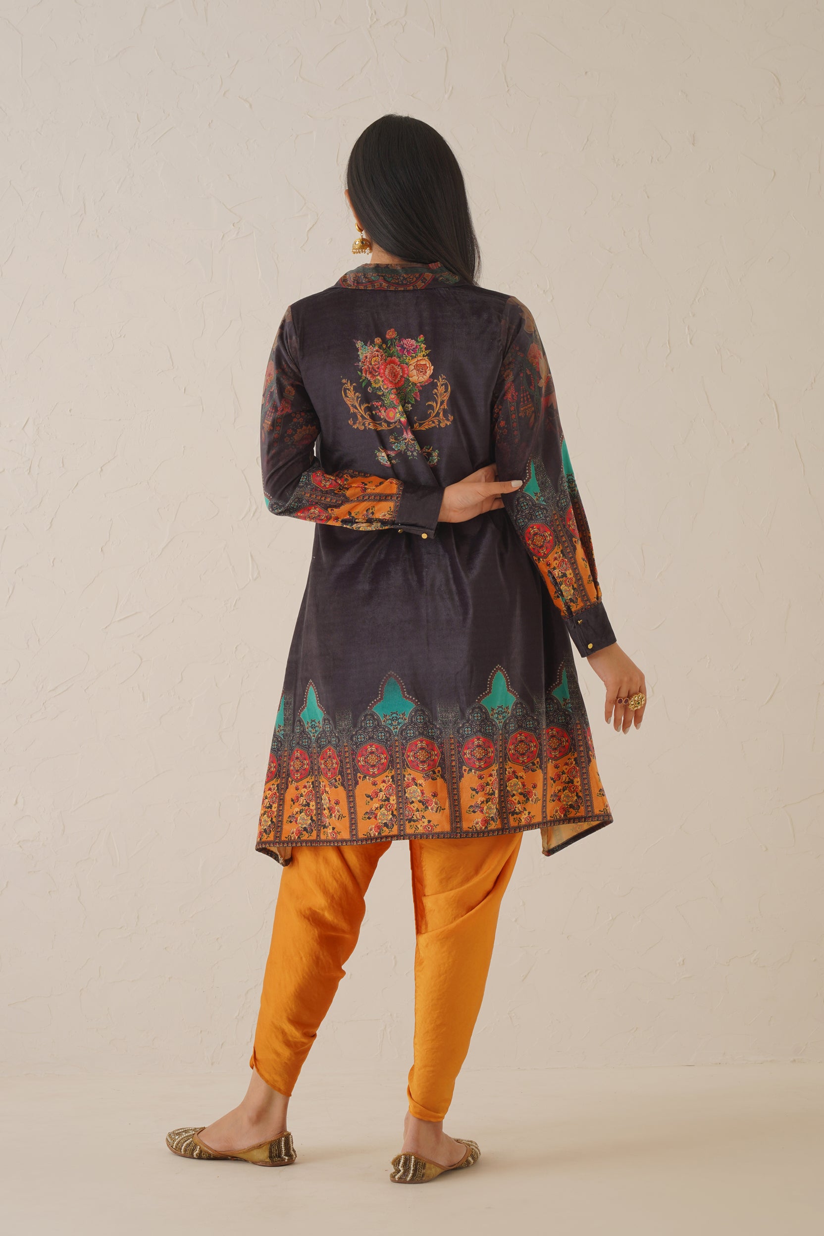 Tamia Printed Velvet Matching Set - Neetika Chopra