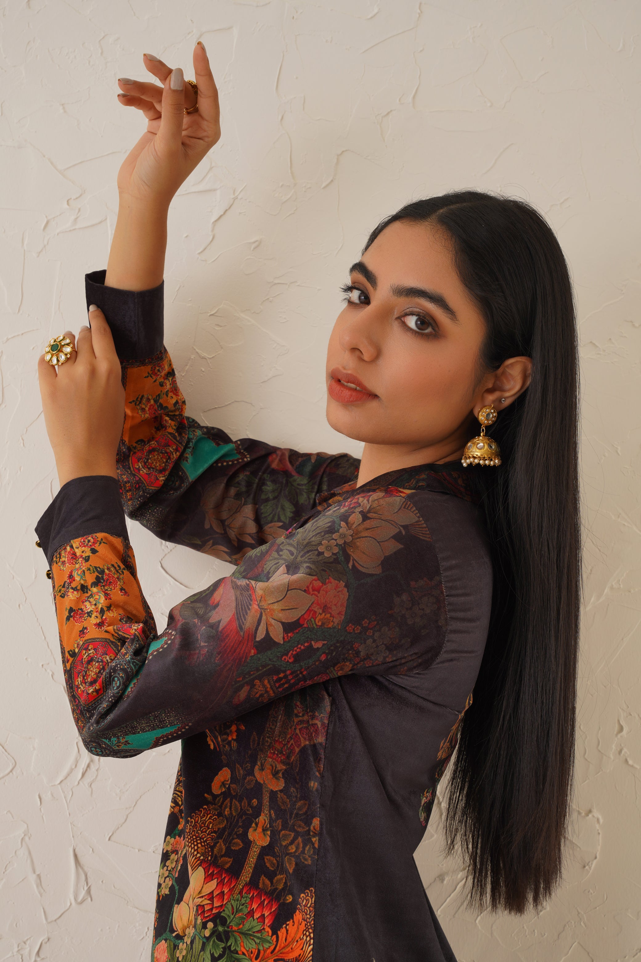 Tamia Printed Velvet Matching Set - Neetika Chopra