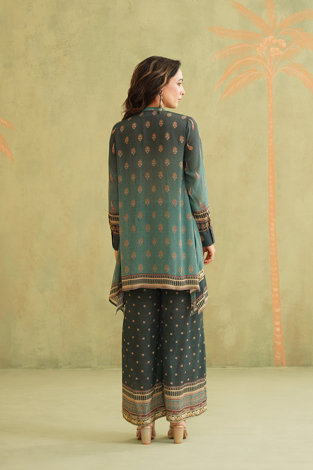 Yasmin Green Embroidered Matching Set - Neetika Chopra