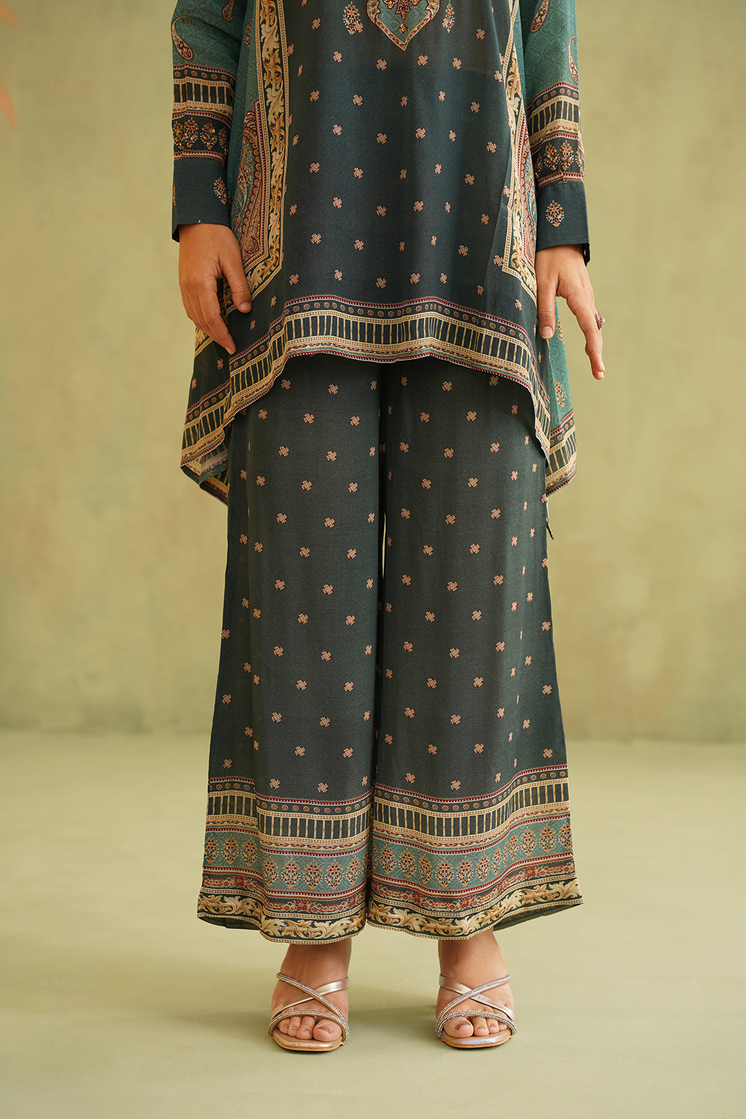 Yasmin Green Embroidered Matching Set - Neetika Chopra