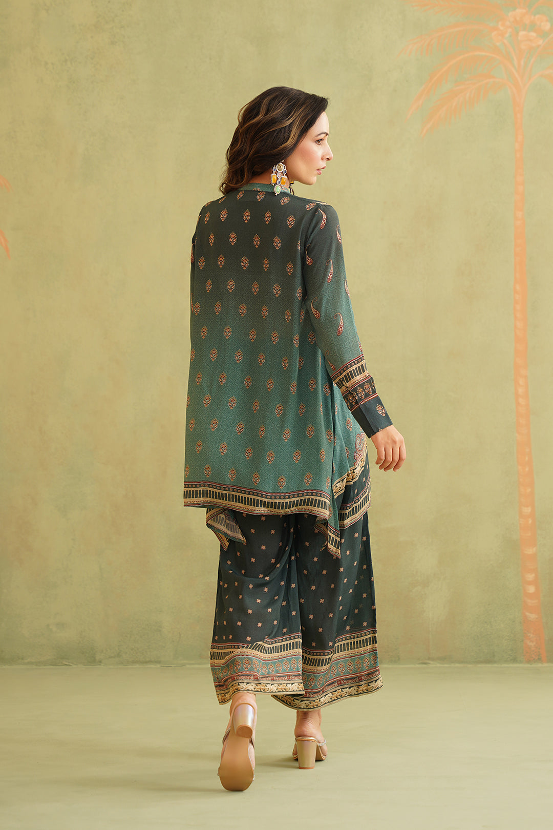 Yasmin Green Embroidered Matching Set - Neetika Chopra