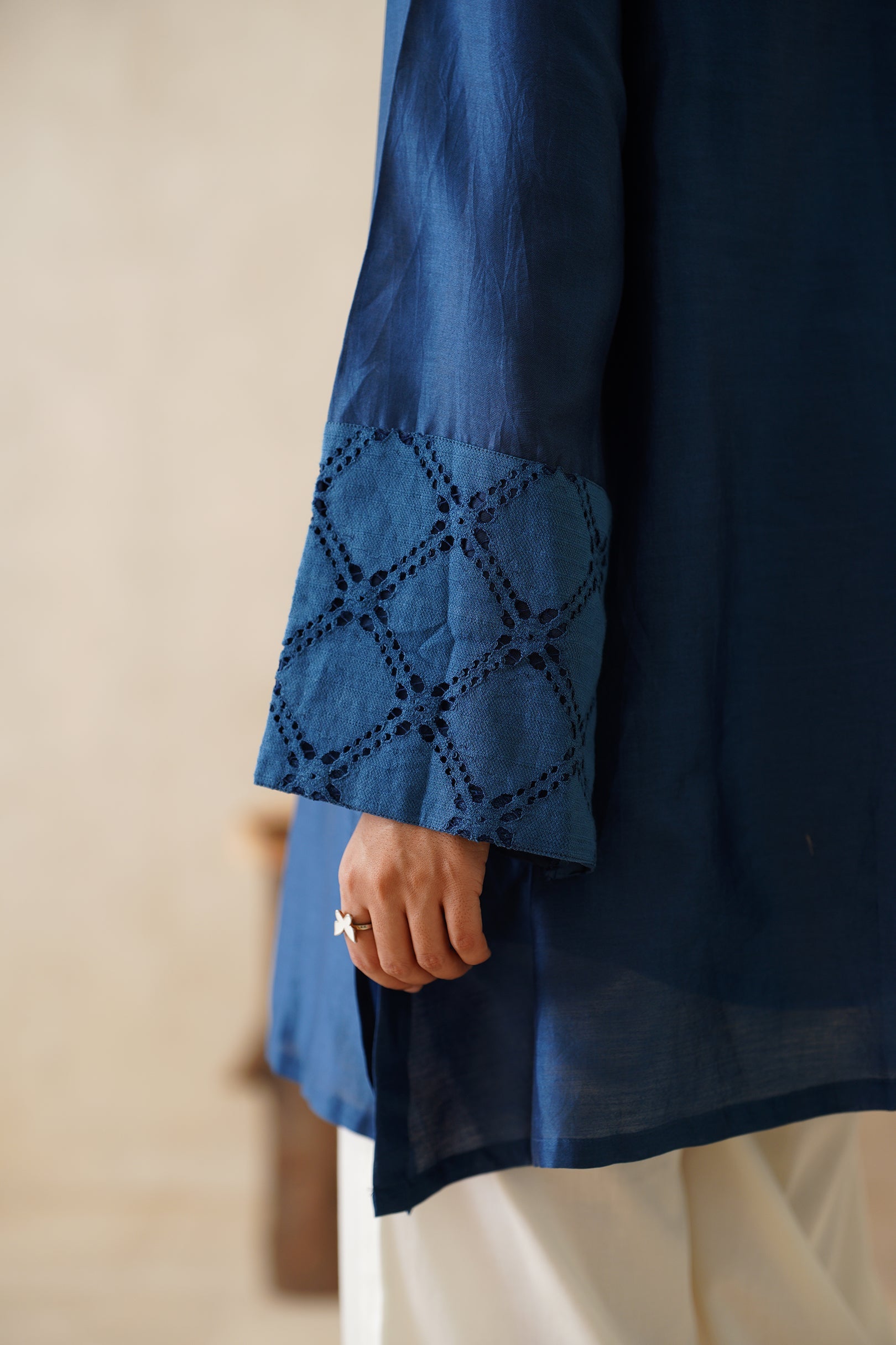 Zaroon Pure Chanderi Embroidered Matching Set - Neetika Chopra