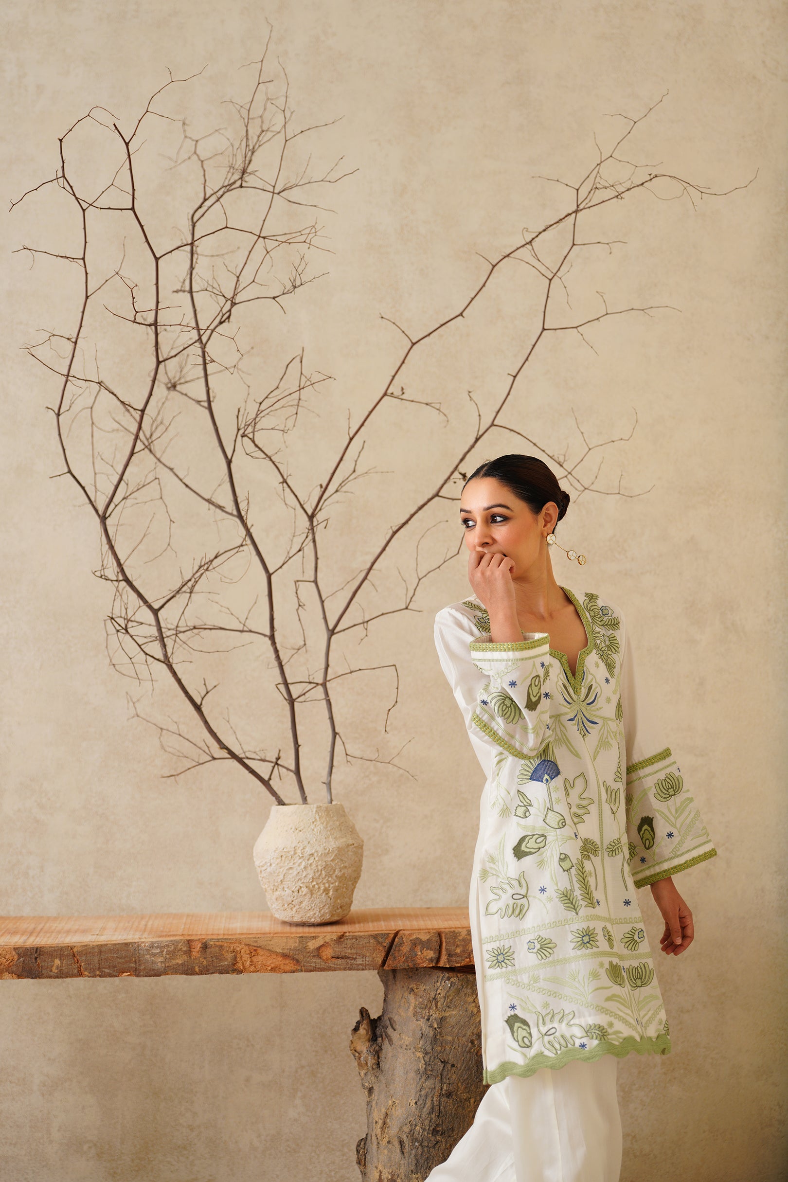 Zarwa Pure Chanderi Embroidered Matching Set - Neetika Chopra