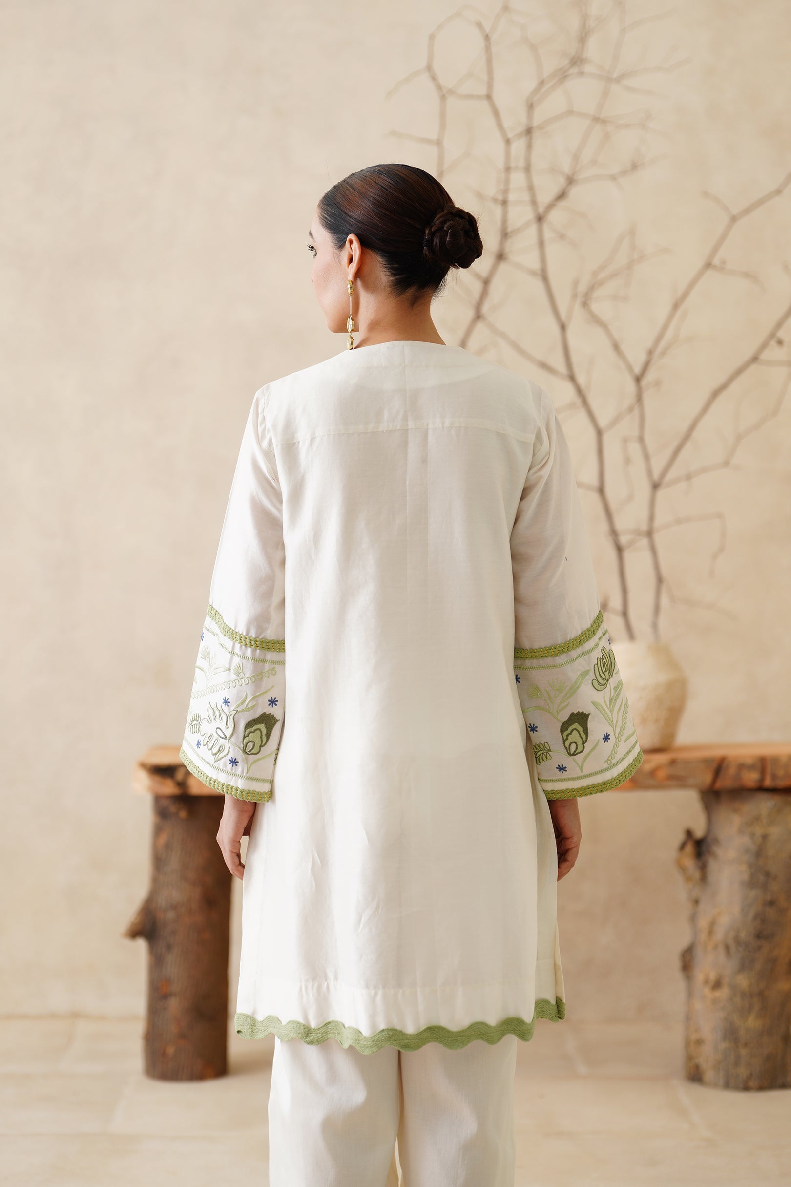 Zarwa Pure Chanderi Embroidered Matching Set - Neetika Chopra