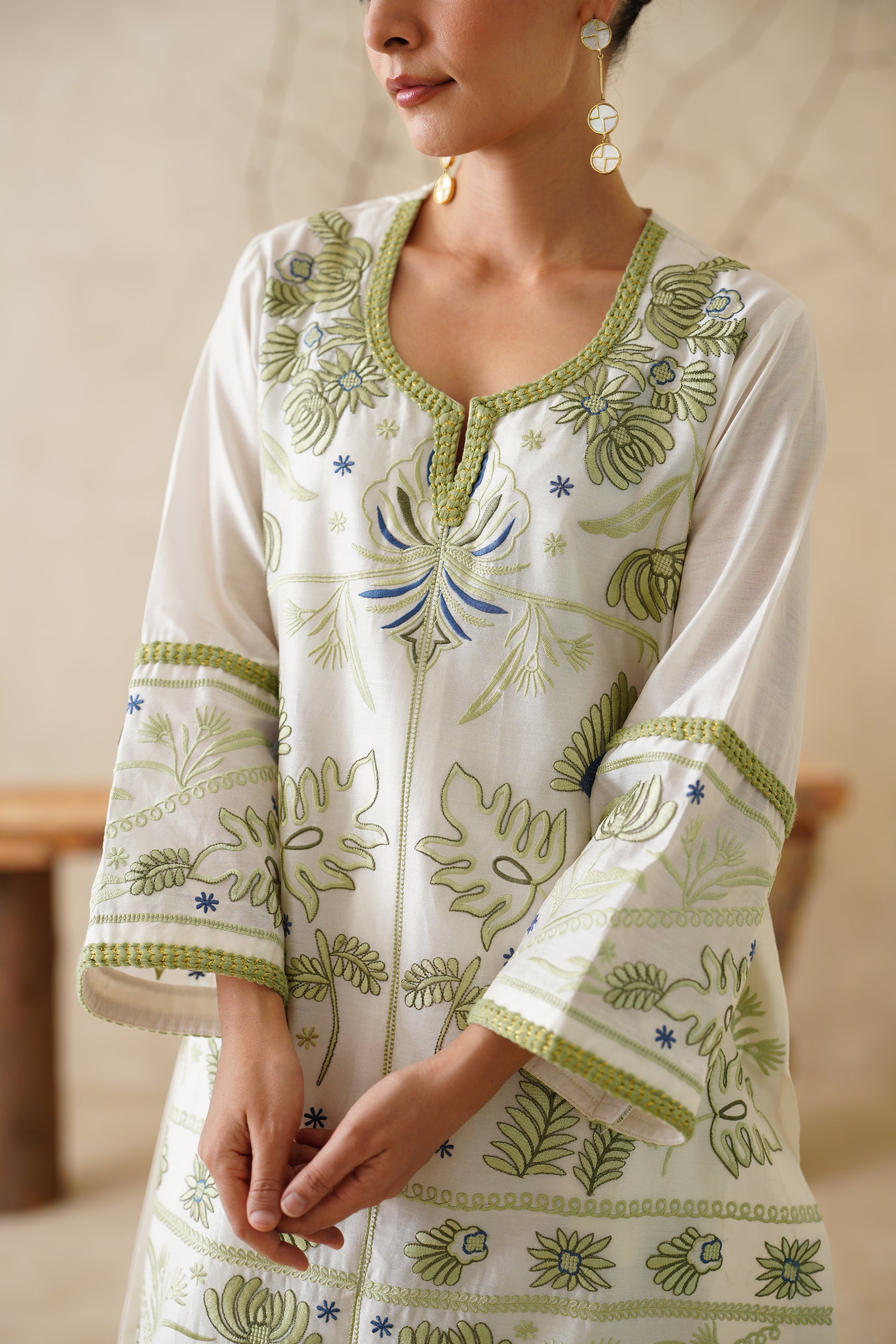 Zarwa Pure Chanderi Embroidered Matching Set - Neetika Chopra