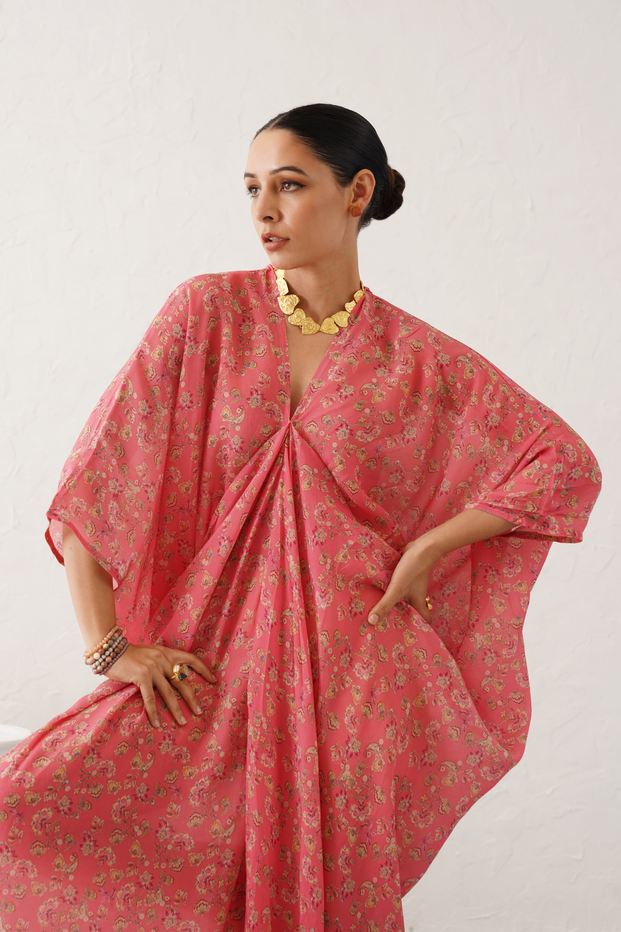 Pink Love Printed Crepe Dress - Neetika Chopra