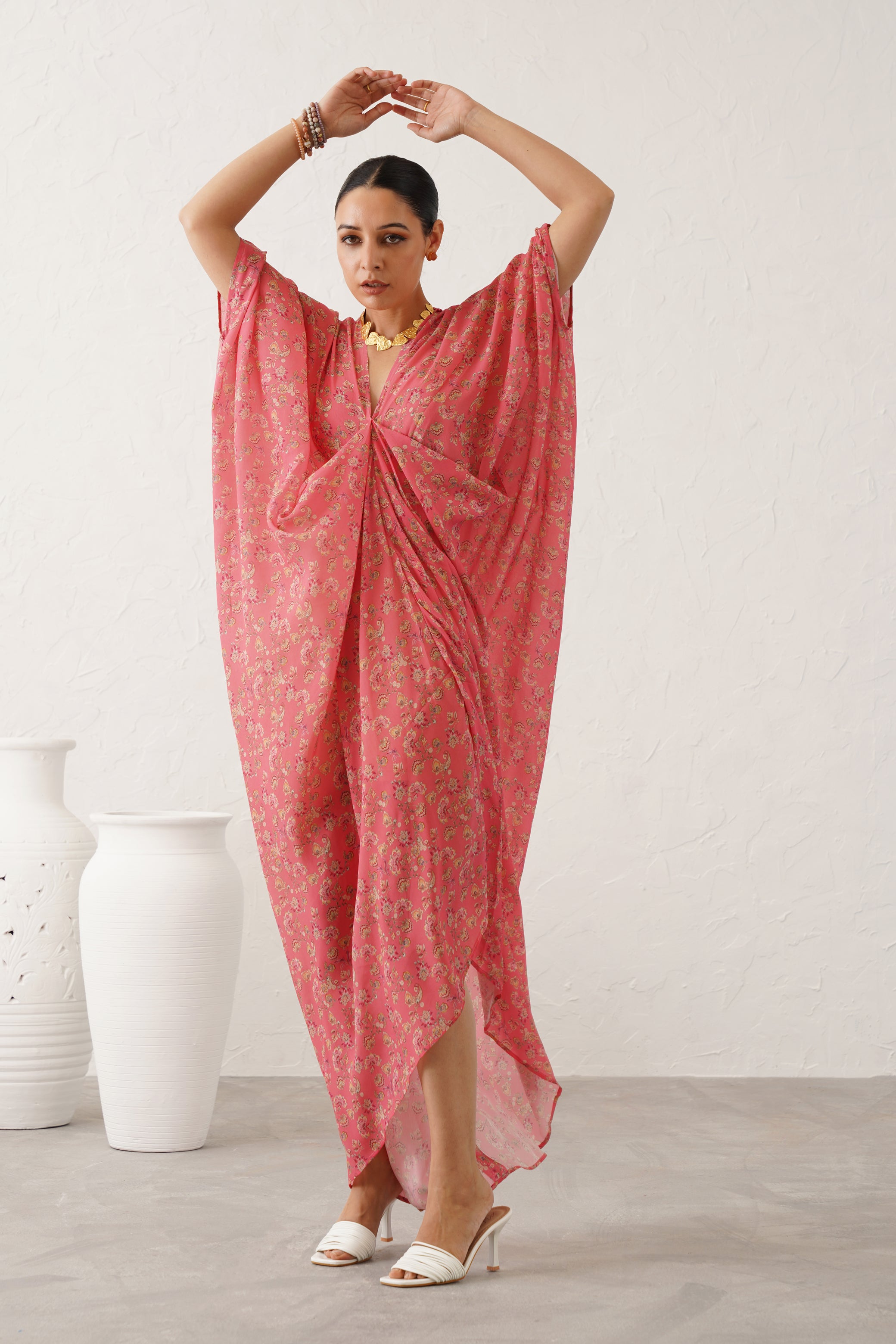 Pink Love Printed Crepe Dress - Neetika Chopra