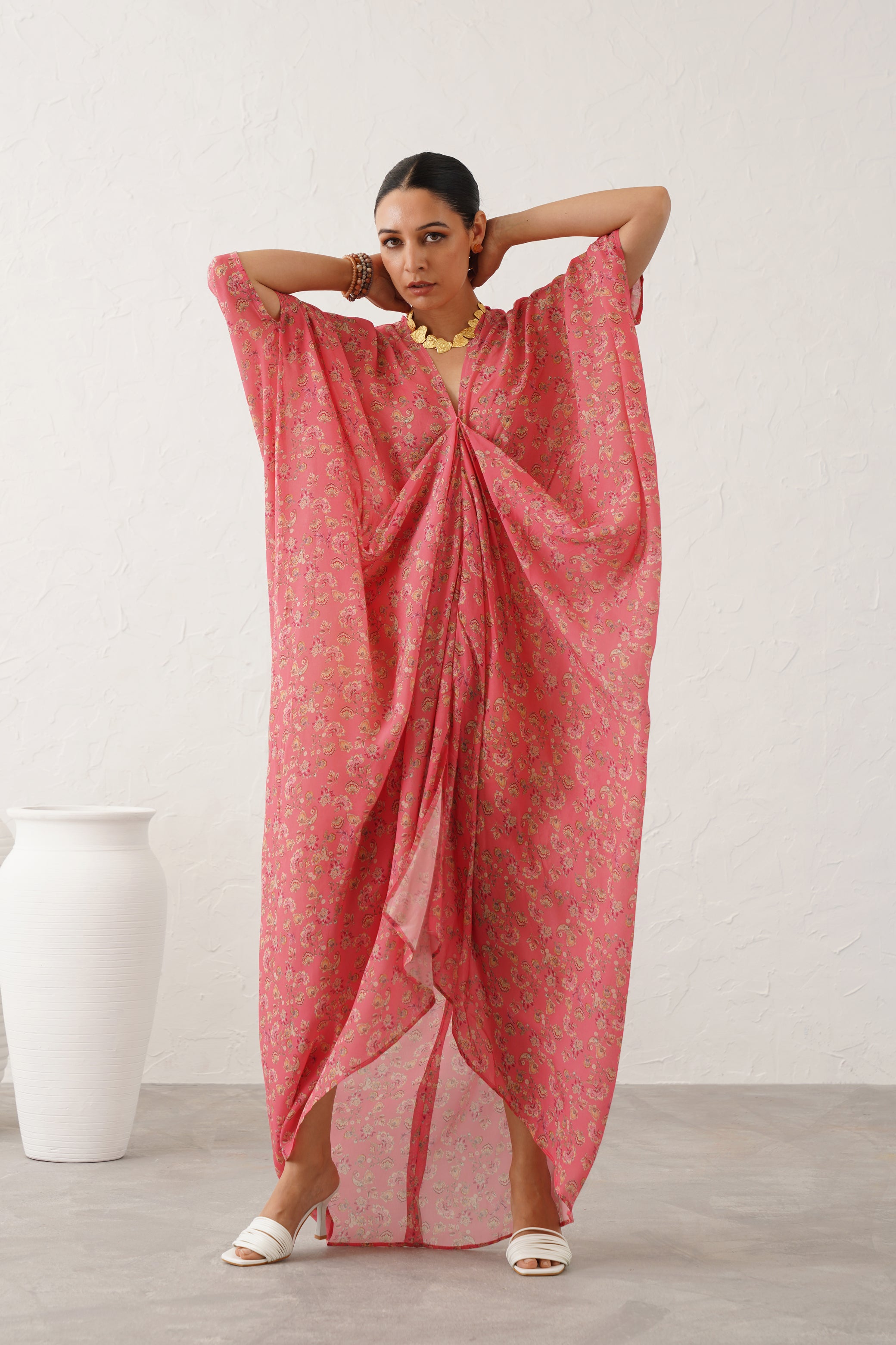 Pink Love Printed Crepe Dress - Neetika Chopra