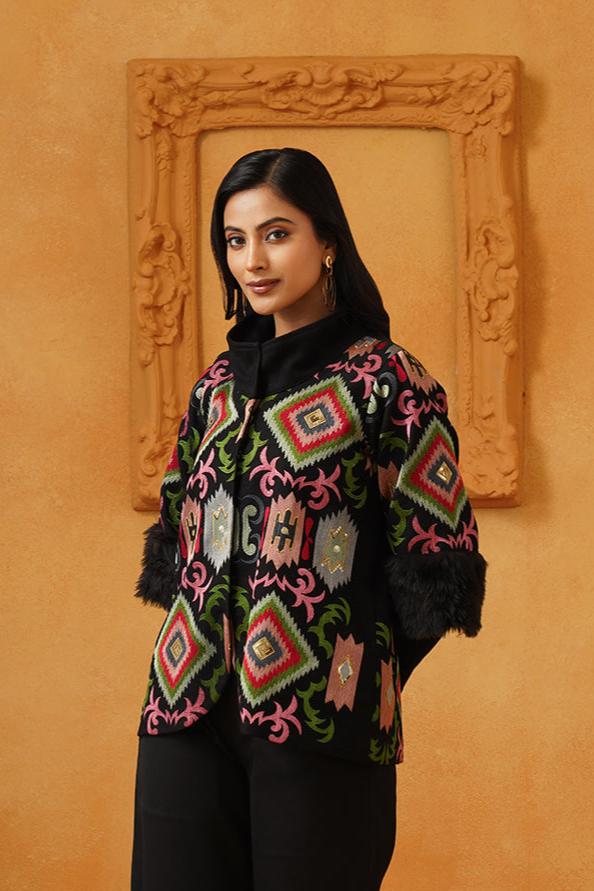 Arzoo Tweed Embroidered Jacket Set - Neetika Chopra