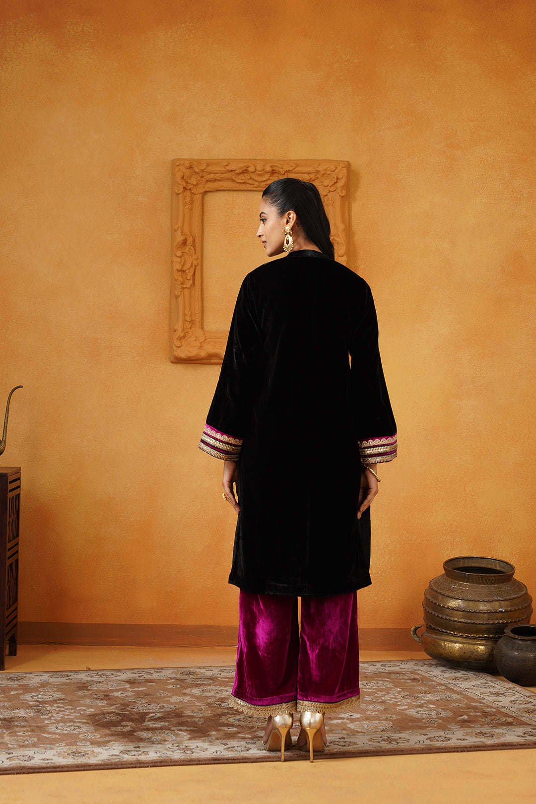 Nadia Velvet Emboidered Kurta Set - Neetika Chopra