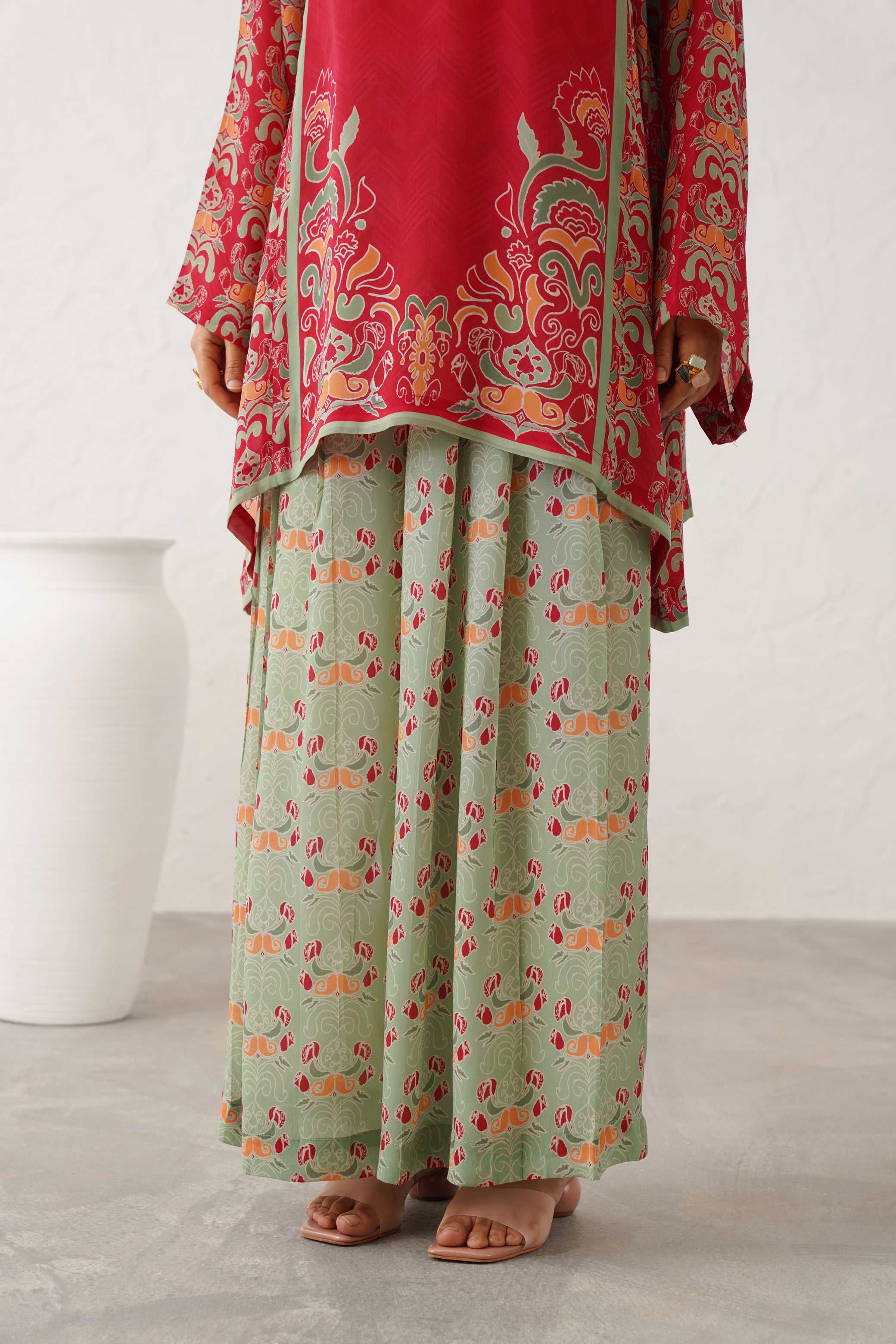 Rose Printed Crepe Matching Set - Neetika Chopra