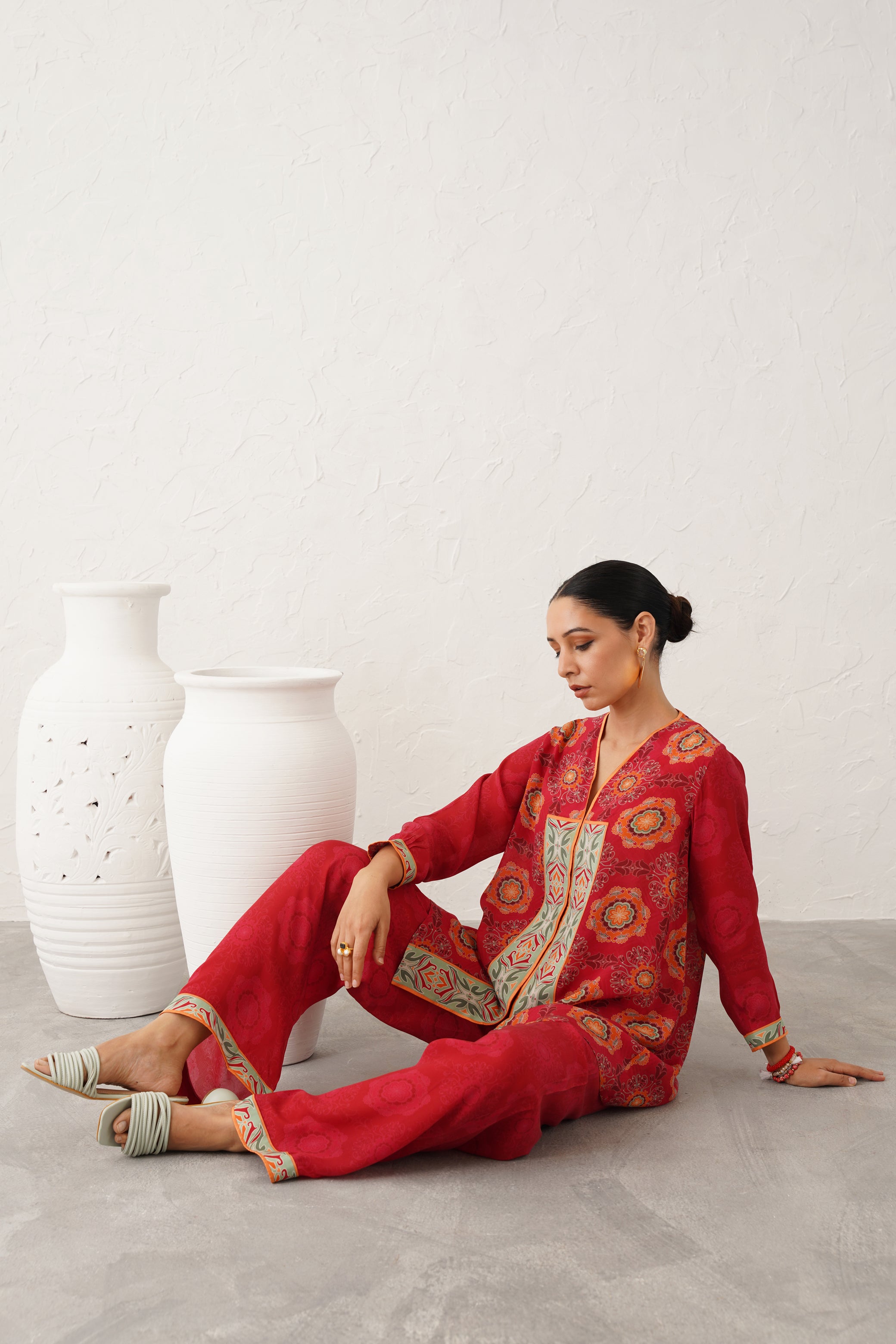 Ziva Printed Crepe Matching Set - Neetika Chopra