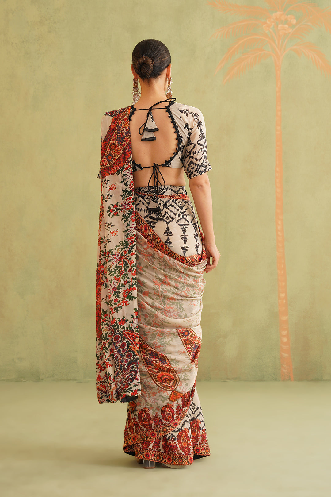 Aalia Pre-Draped Crepe Stitched Saree - Neetika Chopra
