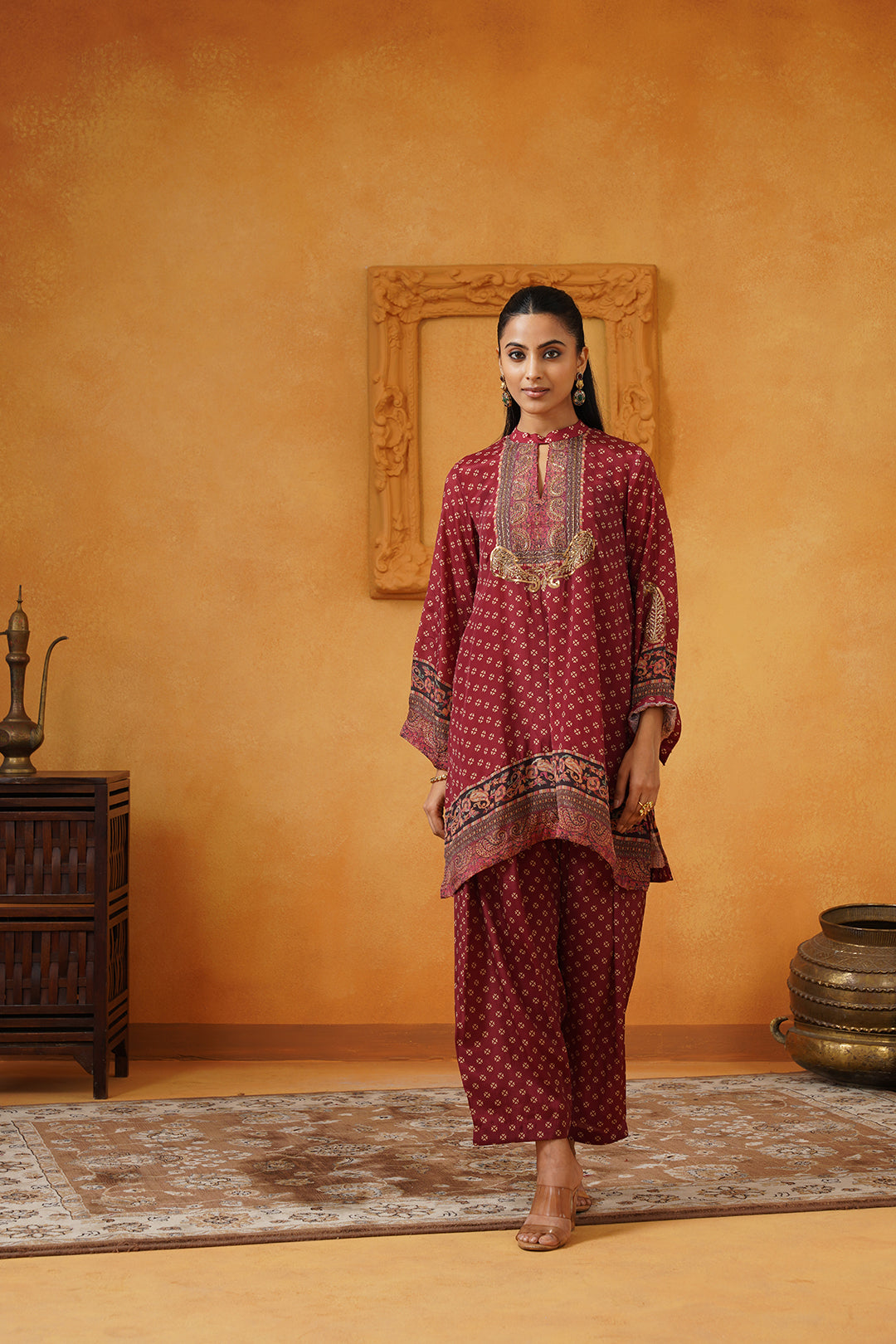 Arshia Hand Embroidered Crepe Matching Set - Neetika Chopra