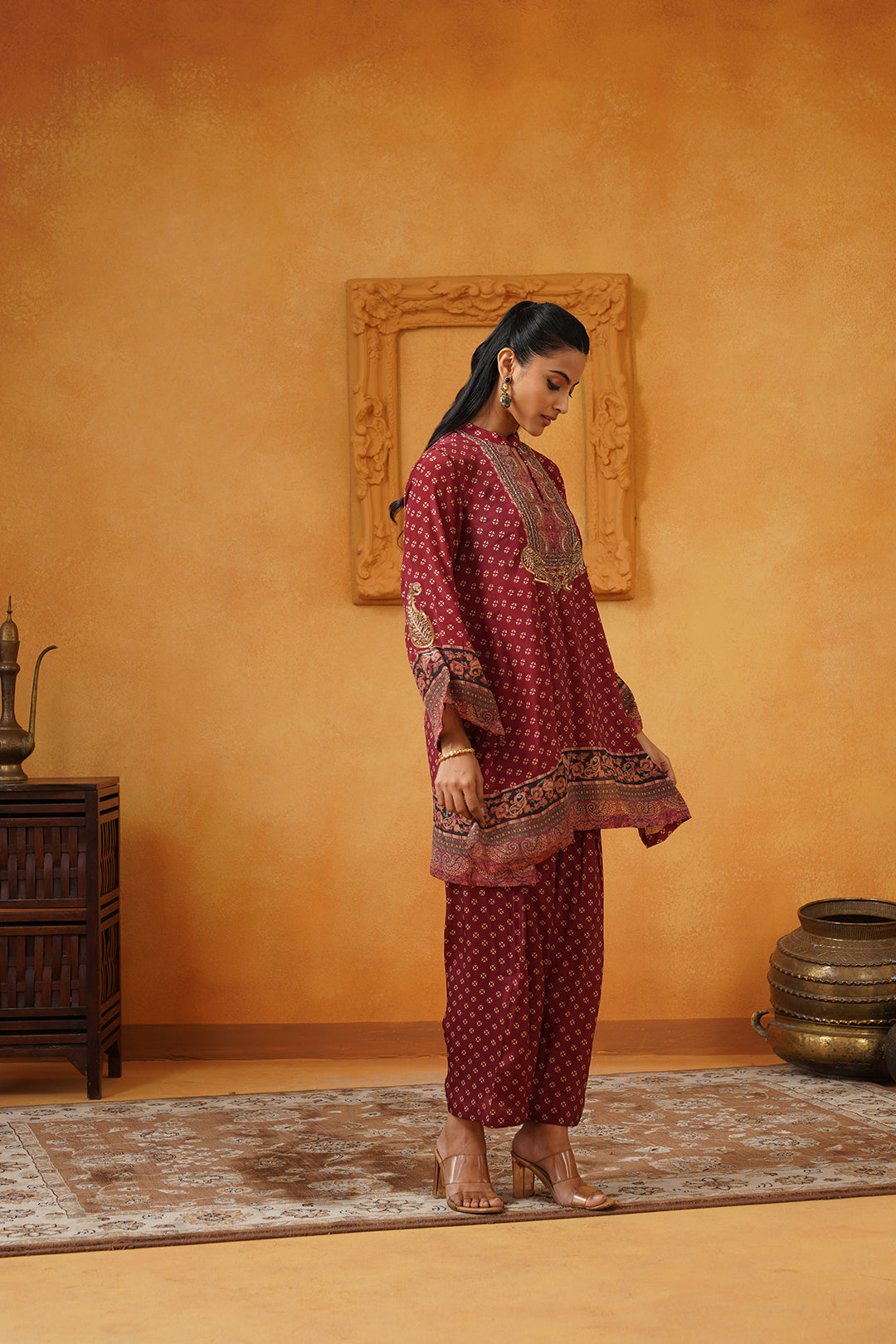 Arshia Hand Embroidered Crepe Matching Set - Neetika Chopra