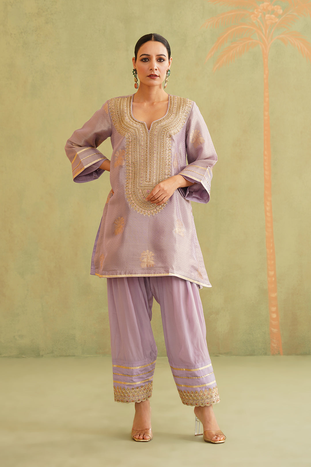 Rabia Brocade Embroidered Suit Set With Dupatta - Neetika Chopra