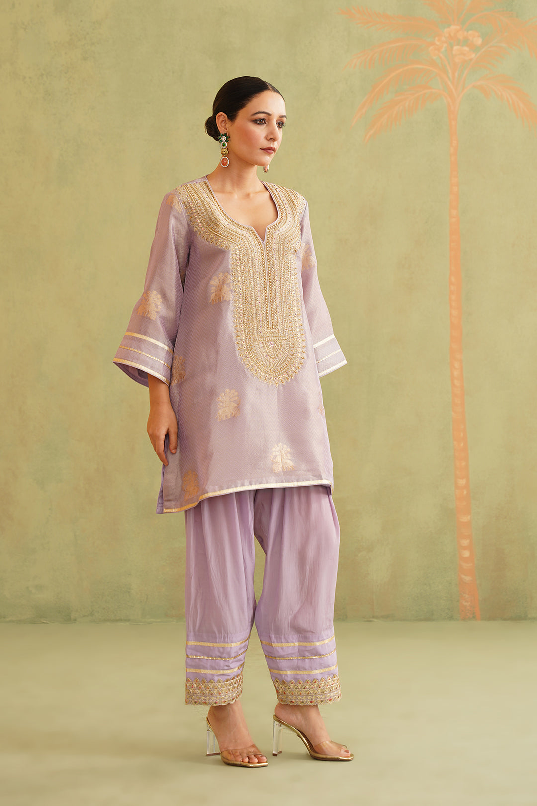 Rabia Brocade Embroidered Suit Set With Dupatta - Neetika Chopra