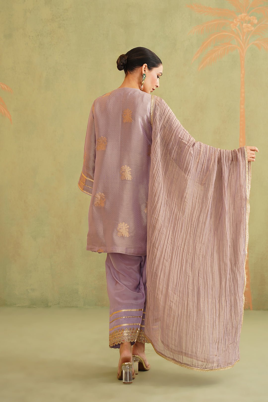 Rabia Brocade Embroidered Suit Set With Dupatta - Neetika Chopra